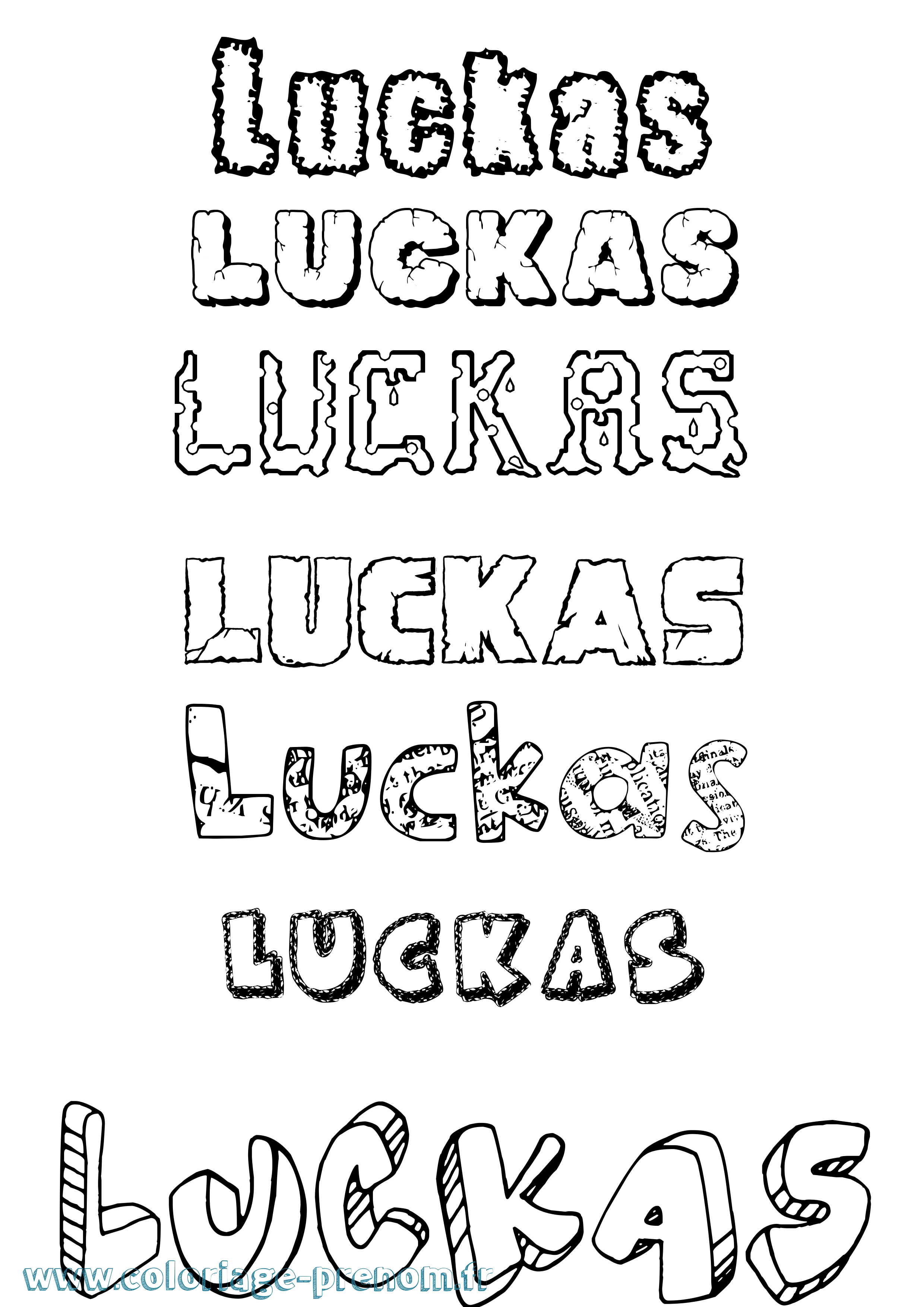 Coloriage Luckas Destructuré Coloriage prénom Luckas Destructuré