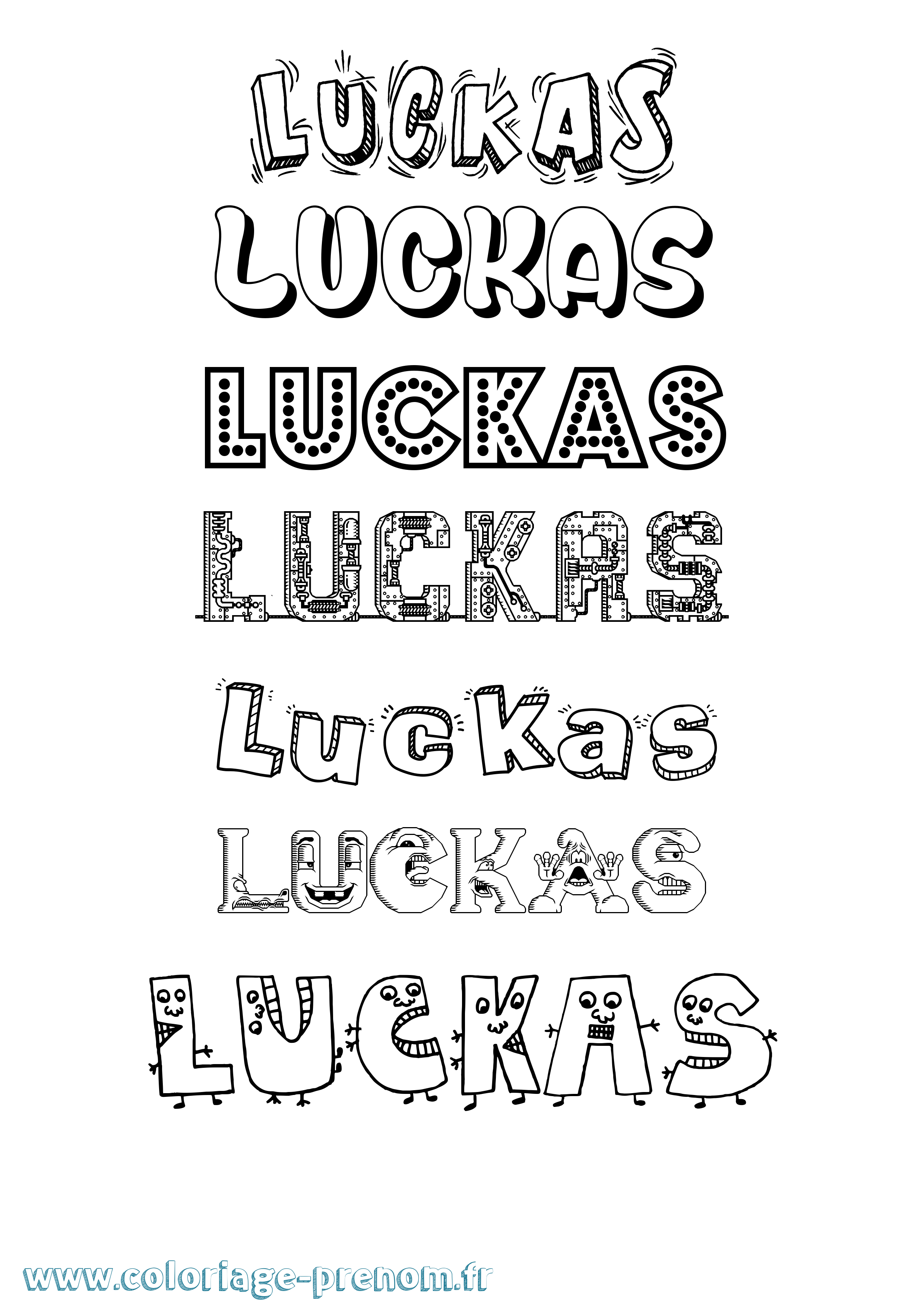 Coloriage Luckas Fun Coloriage prénom Luckas Fun
