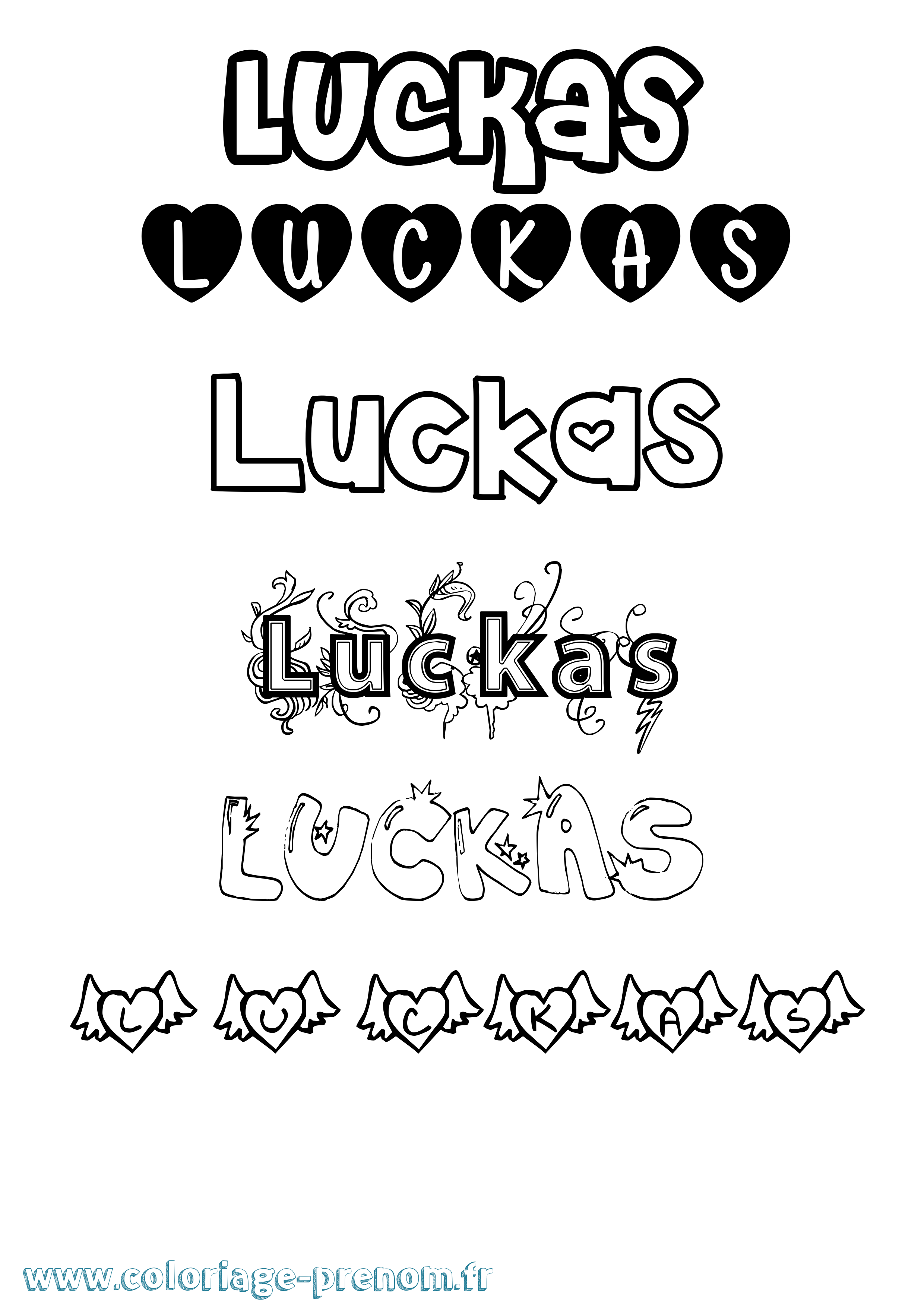 Coloriage Luckas Girly Coloriage prénom Luckas Girly