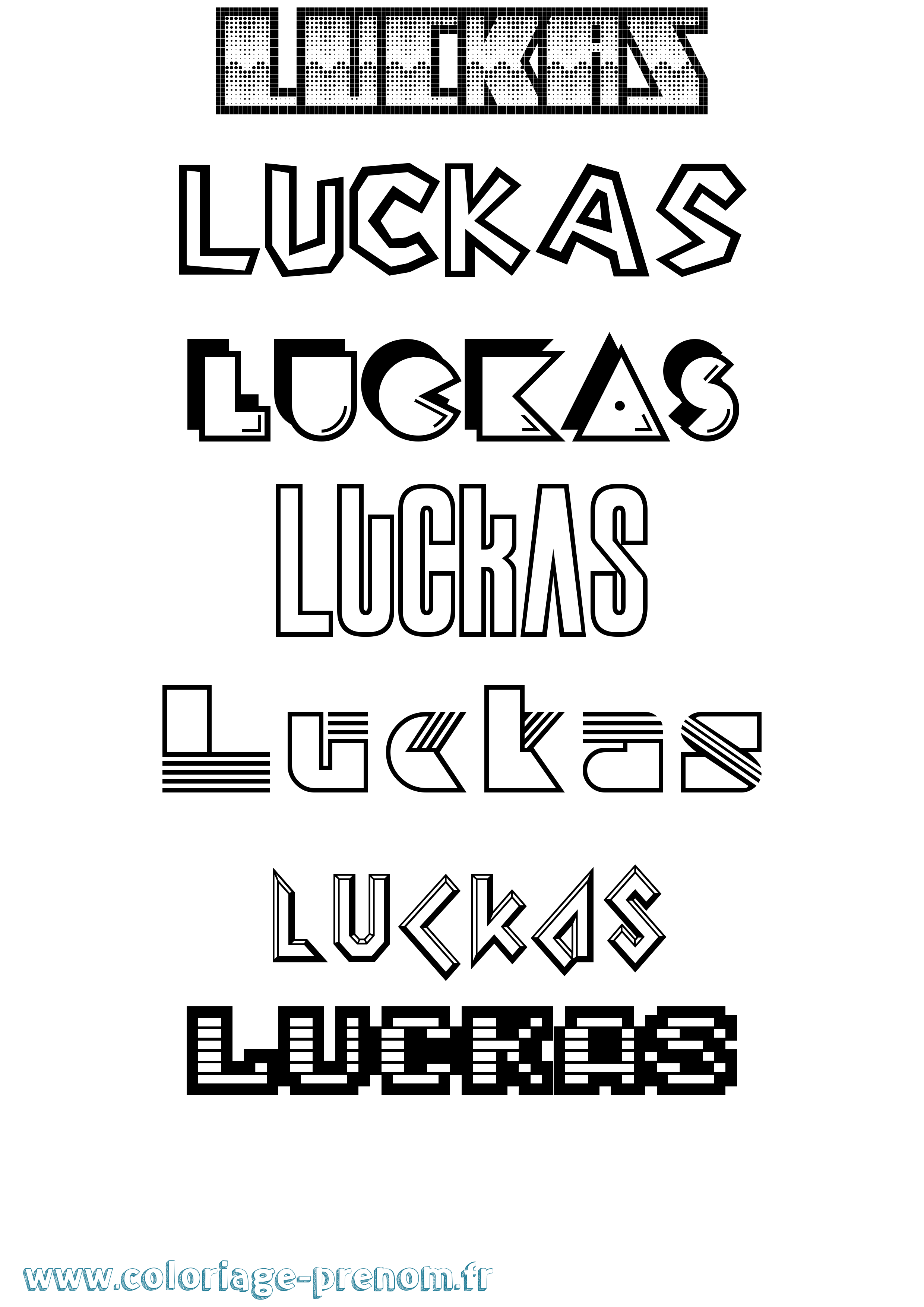Coloriage Luckas Jeux Vidéos Coloriage prénom Luckas Jeux Vidéos