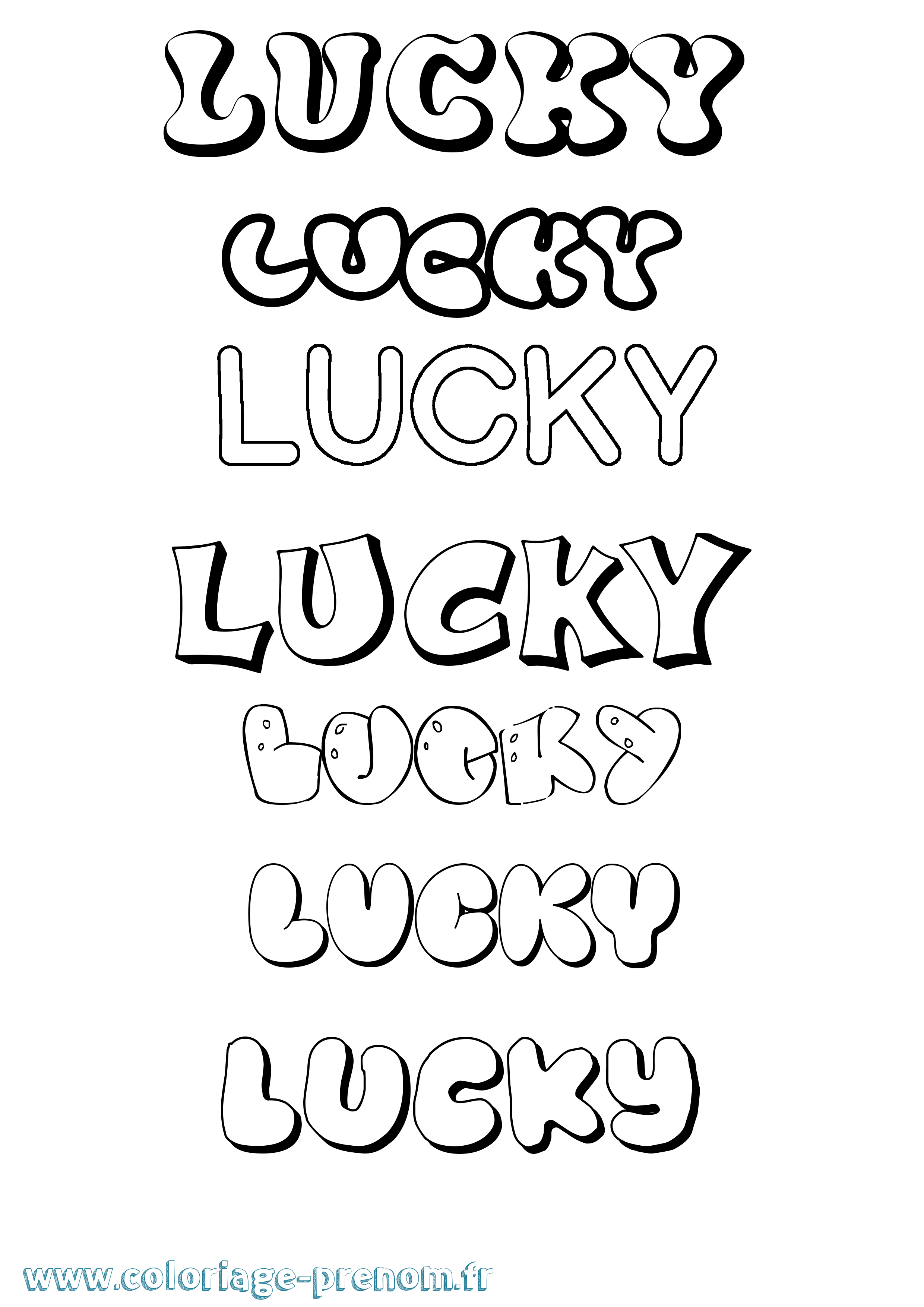 Coloriage Lucky Bubble Coloriage prénom Lucky Bubble