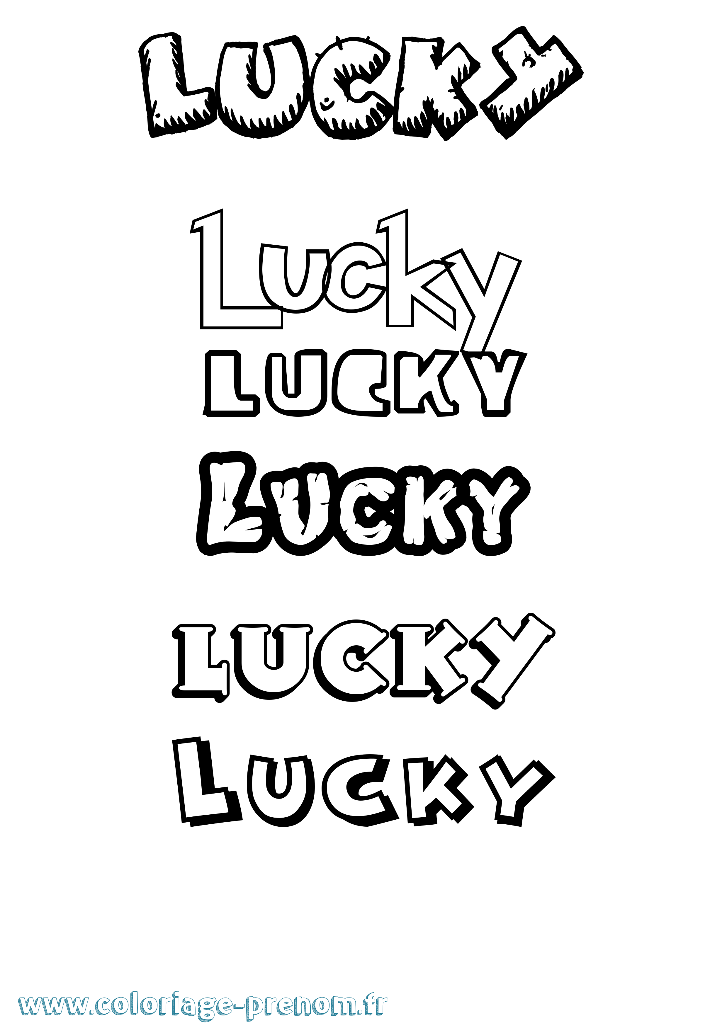 Coloriage Lucky Dessin Animé Coloriage prénom Lucky Dessin Animé