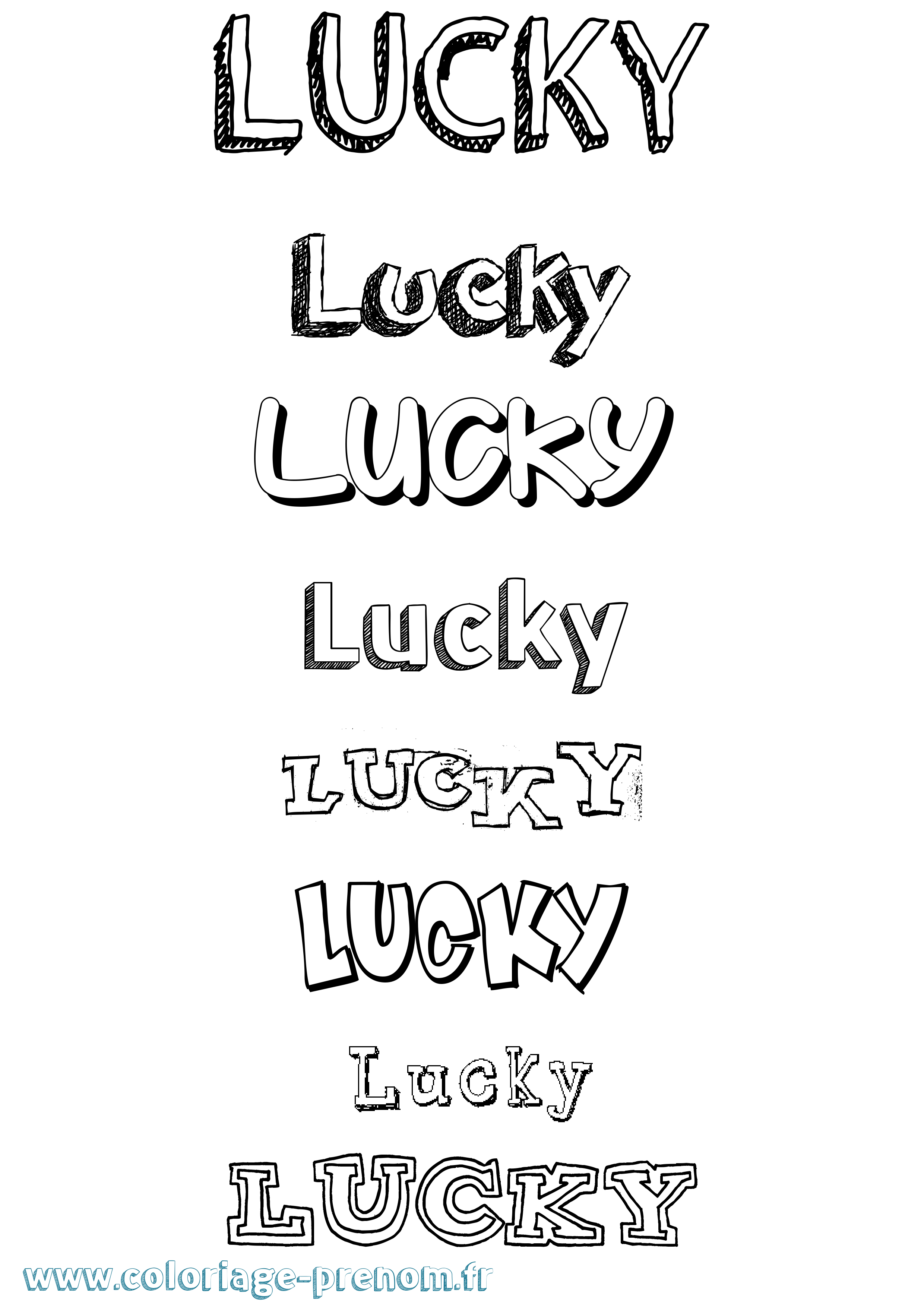 Coloriage Lucky Dessiné Coloriage prénom Lucky Dessiné