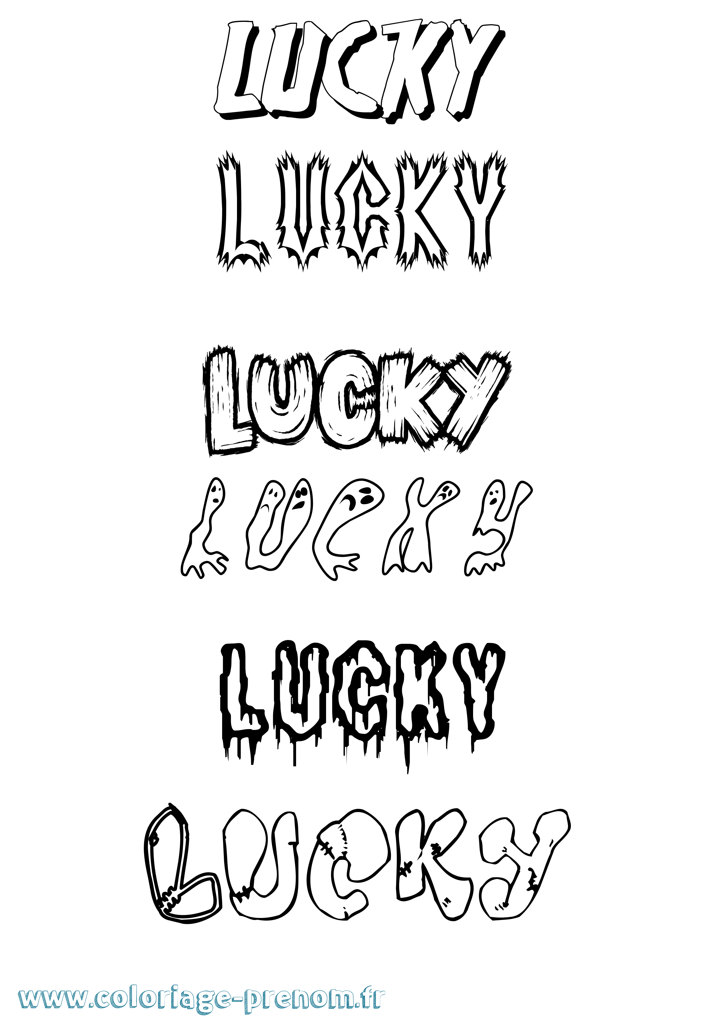 Coloriage Lucky Frisson Coloriage prénom Lucky Frisson