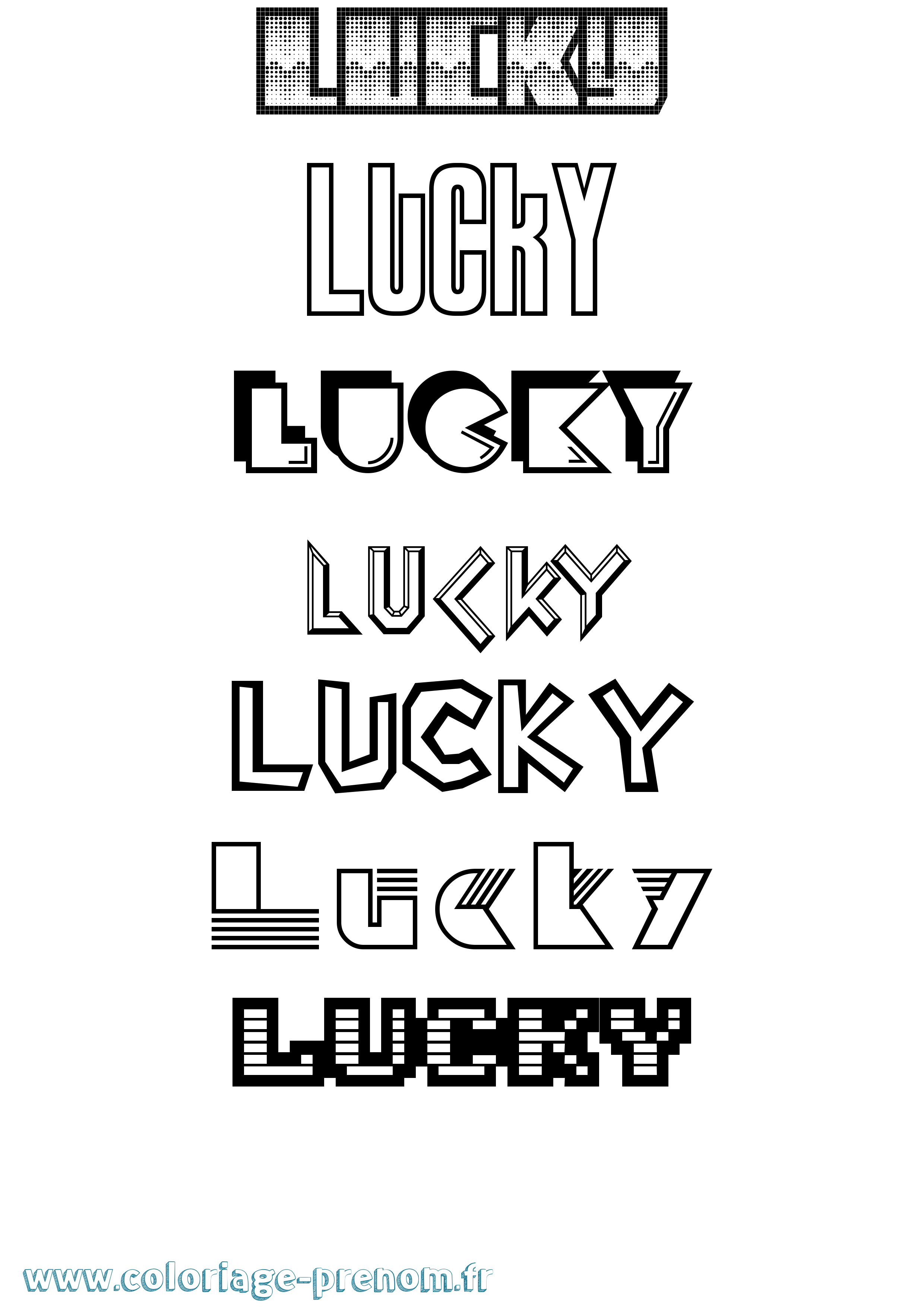 Coloriage Lucky Jeux Vidéos Coloriage prénom Lucky Jeux Vidéos