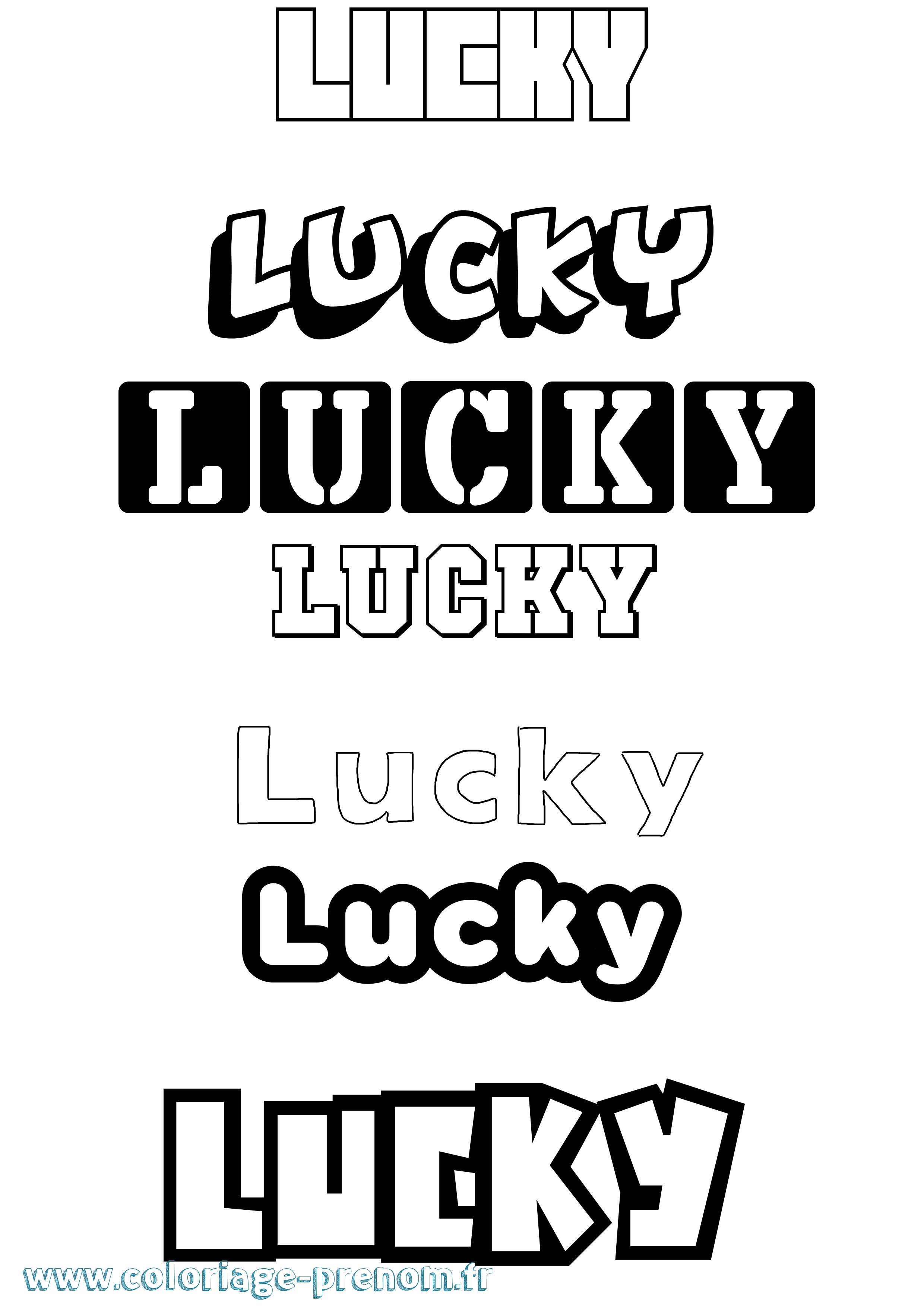 Coloriage Lucky Simple Coloriage prénom Lucky Simple