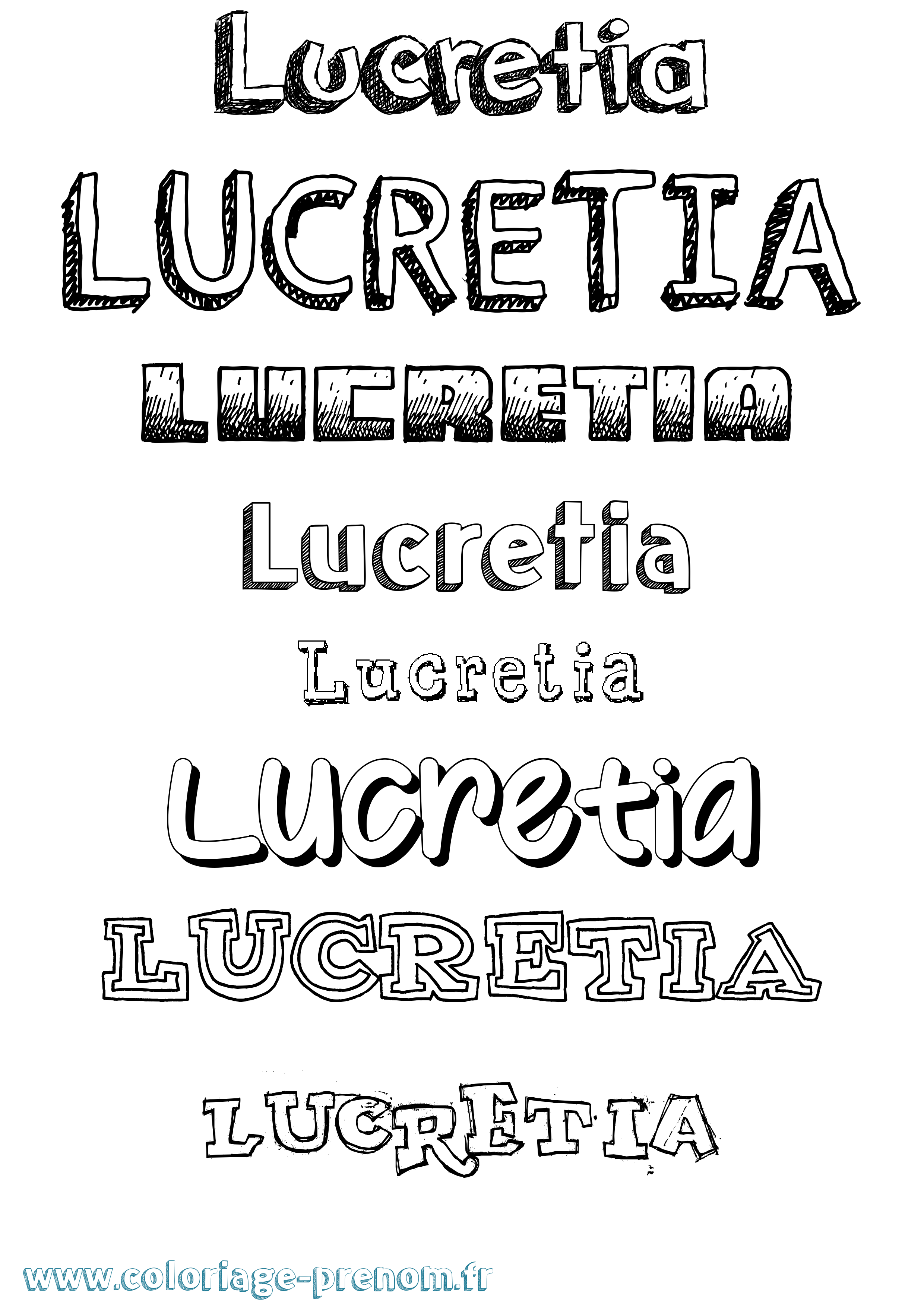 Coloriage Lucretia Dessiné Coloriage prénom Lucretia Dessiné