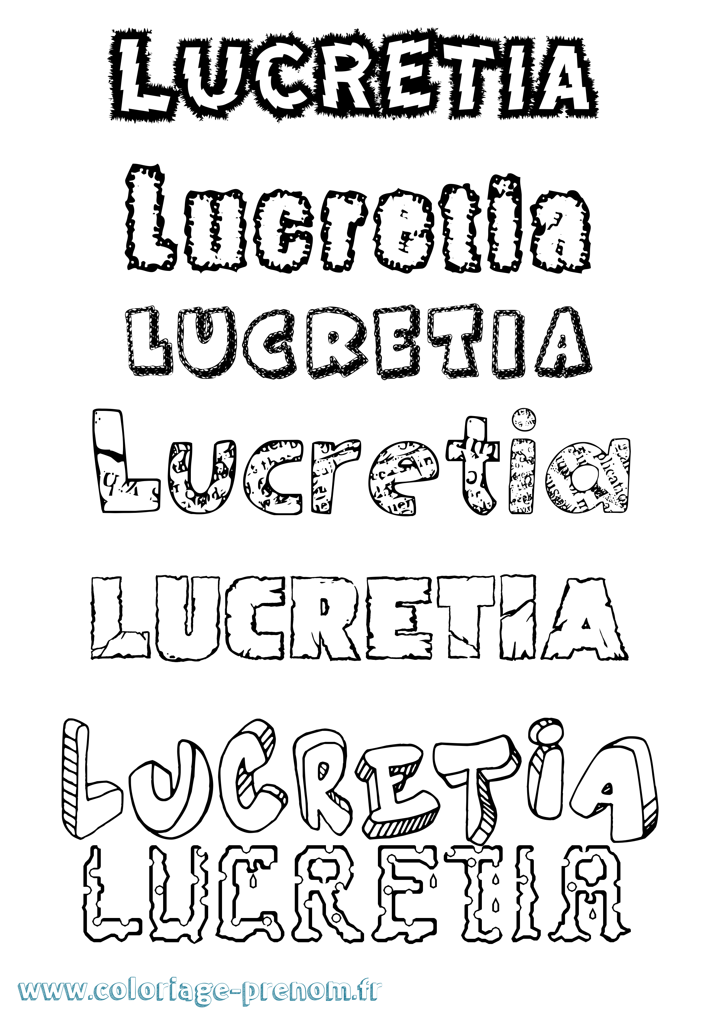 Coloriage Lucretia Destructuré Coloriage prénom Lucretia Destructuré
