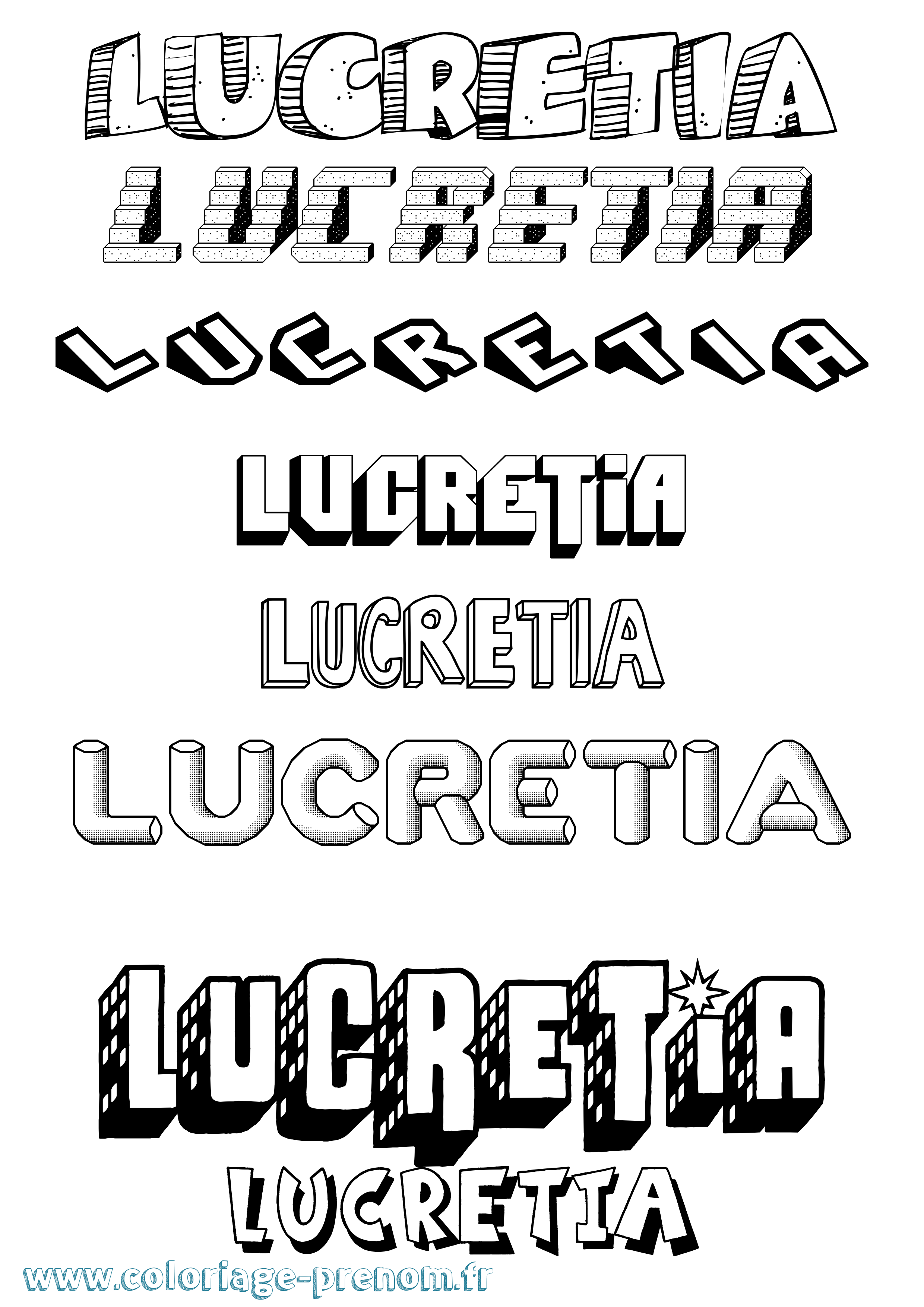 Coloriage Lucretia Effet 3D Coloriage prénom Lucretia Effet 3D