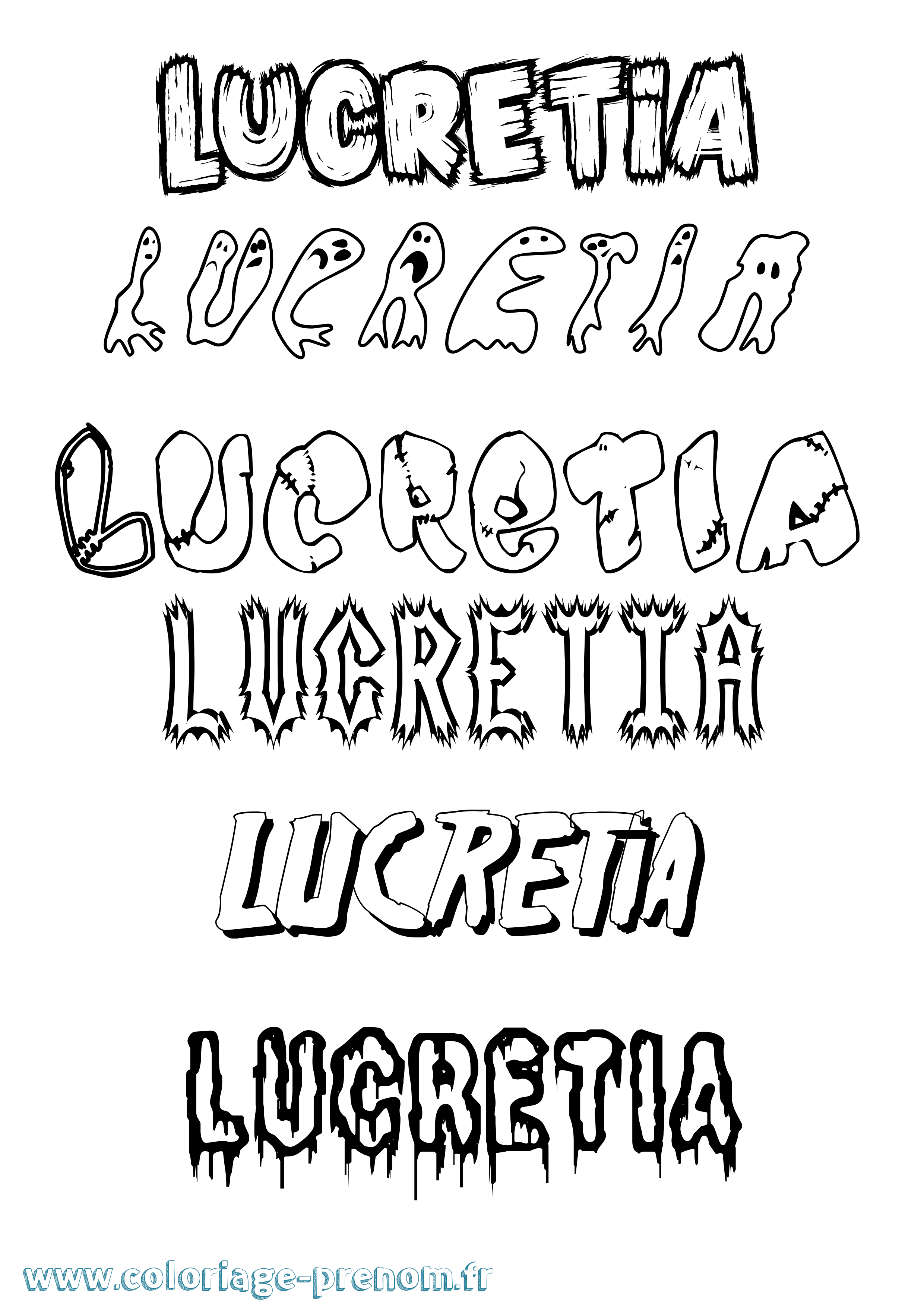 Coloriage Lucretia Frisson Coloriage prénom Lucretia Frisson