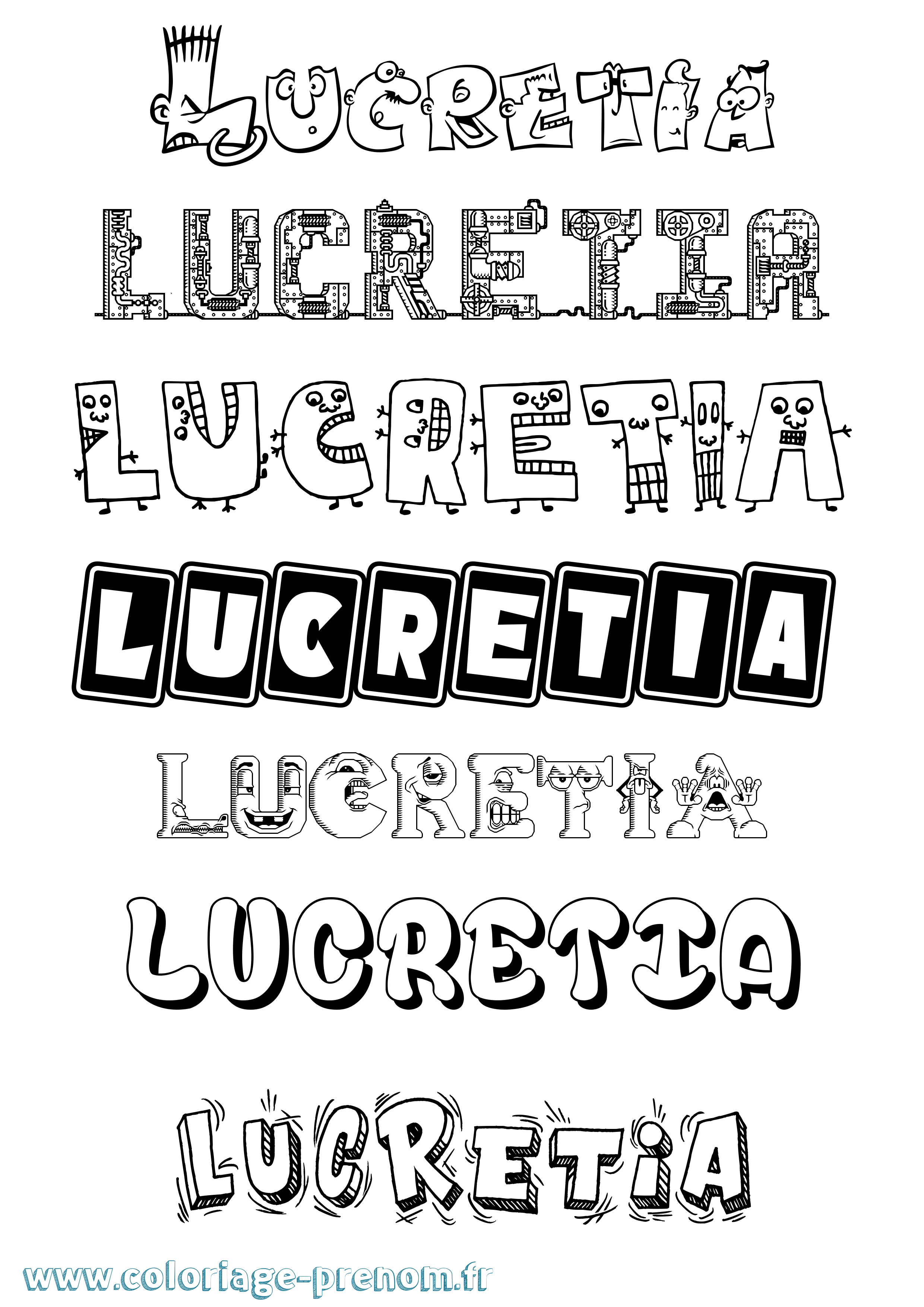 Coloriage Lucretia Fun Coloriage prénom Lucretia Fun