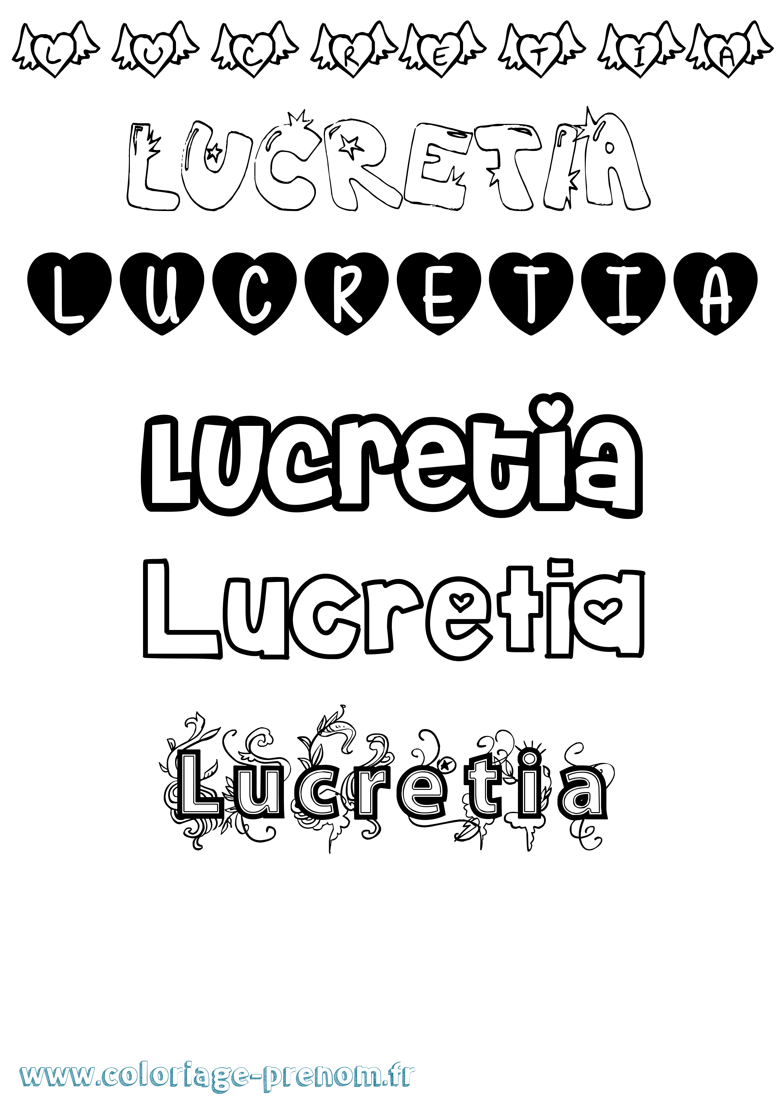 Coloriage Lucretia Girly Coloriage prénom Lucretia Girly