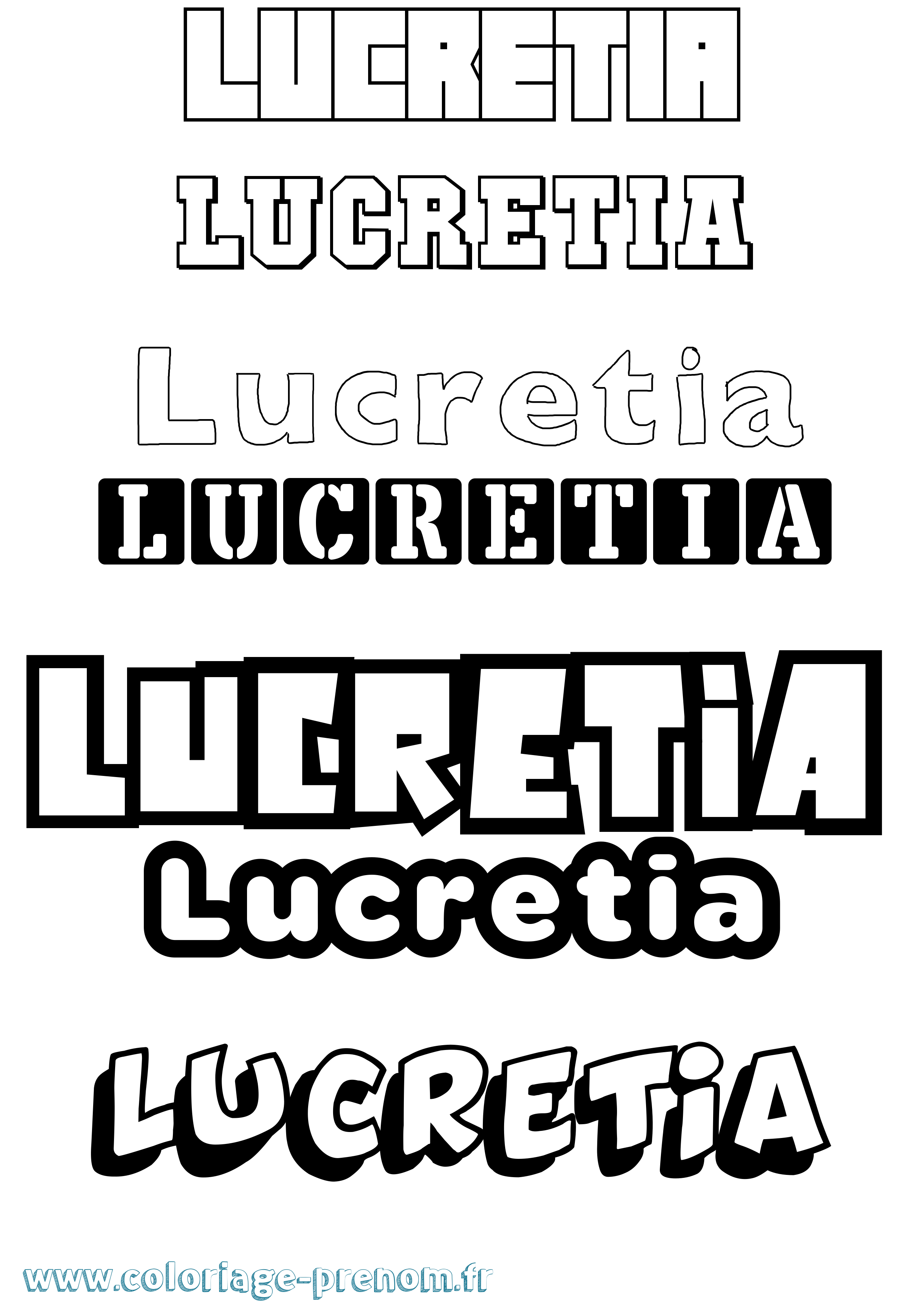 Coloriage Lucretia Simple Coloriage prénom Lucretia Simple