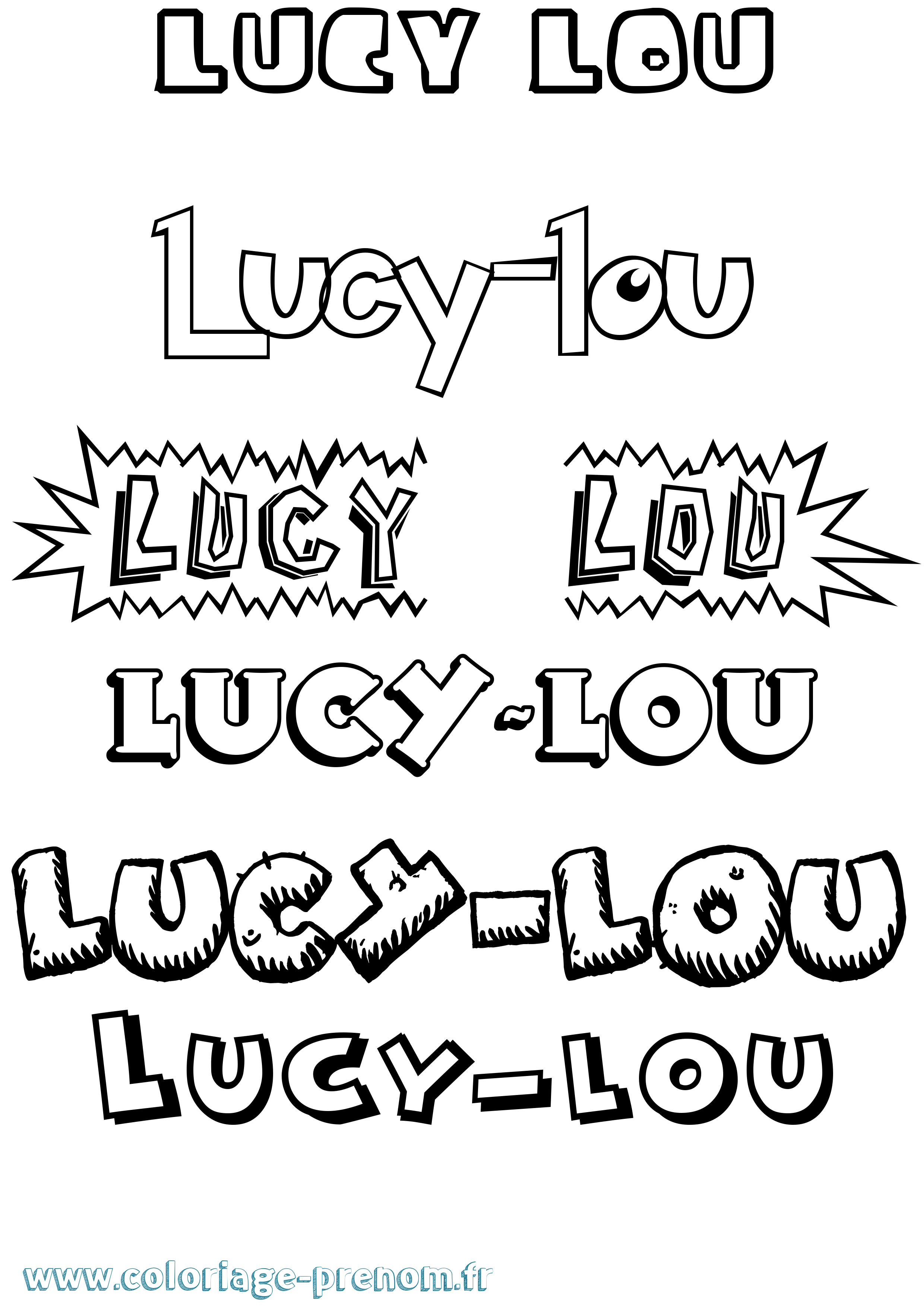 Coloriage Lucy-Lou Dessin Animé Coloriage prénom Lucy-Lou Dessin Animé