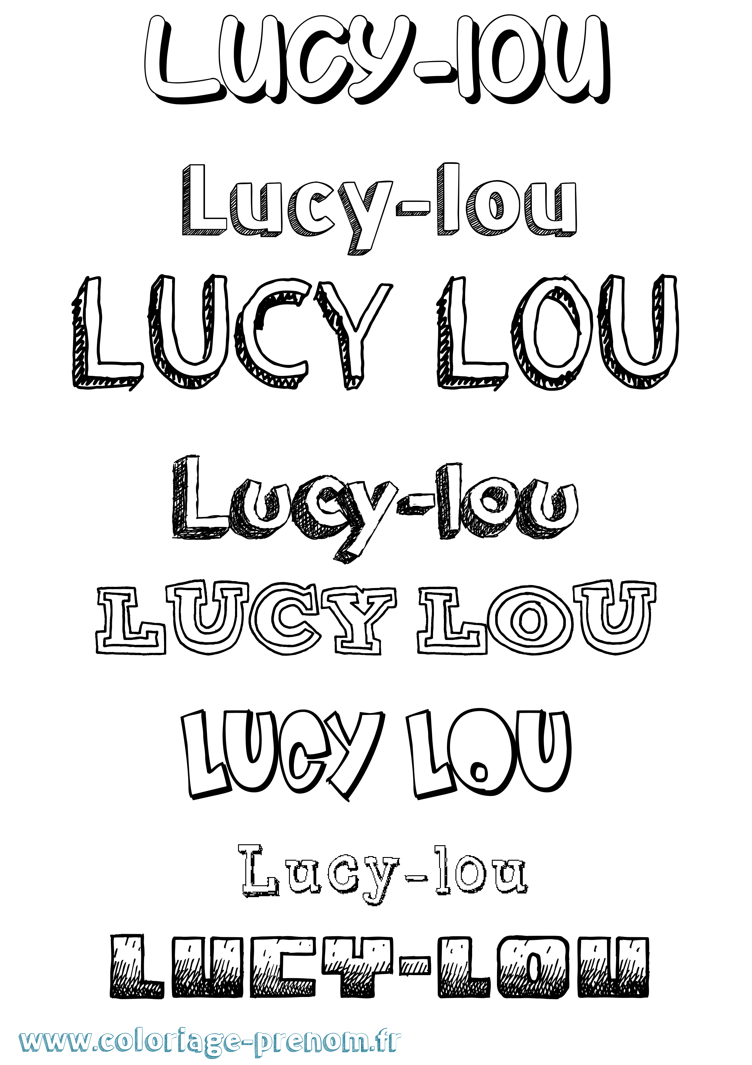 Coloriage Lucy-Lou Dessiné Coloriage prénom Lucy-Lou Dessiné