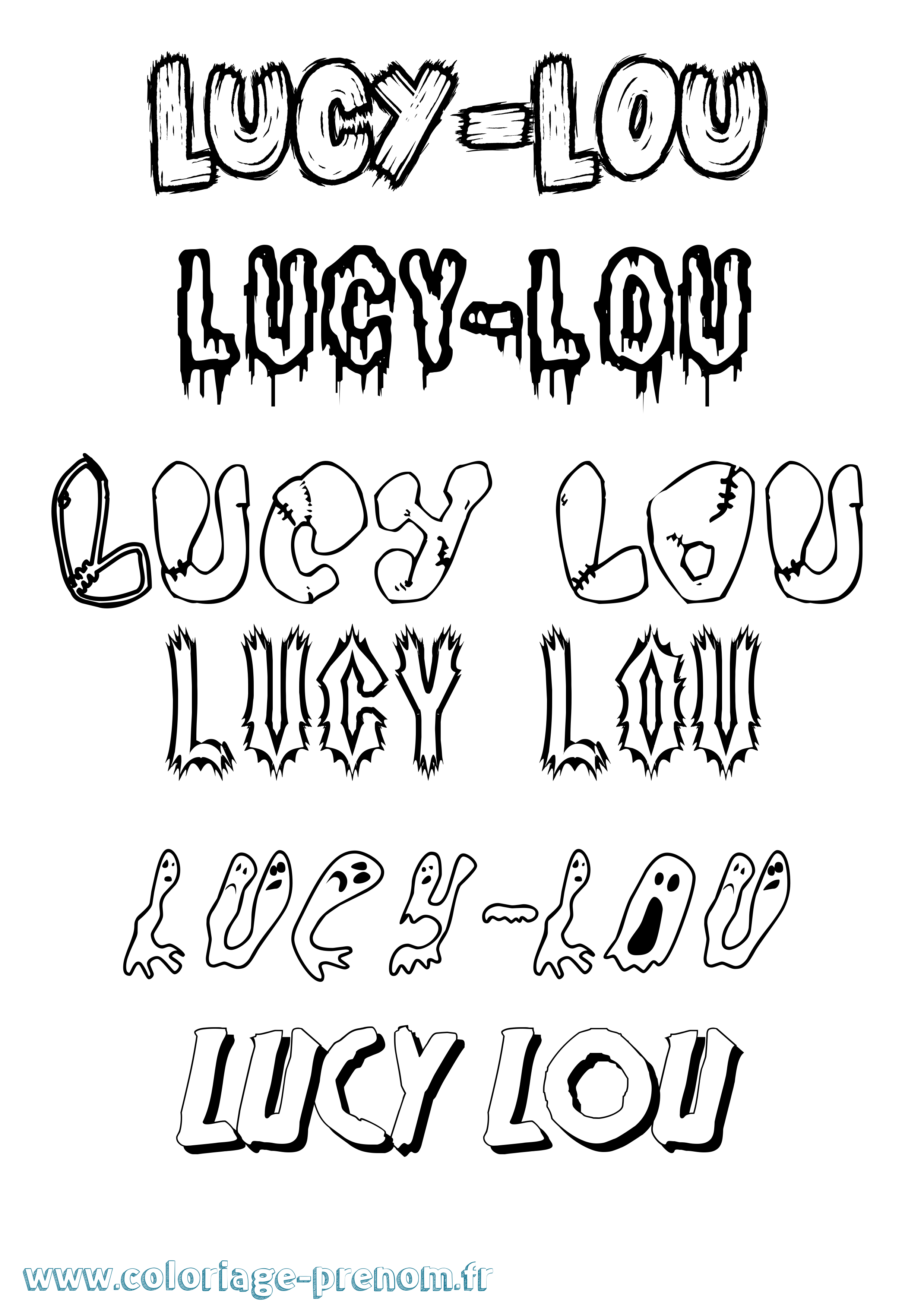 Coloriage Lucy-Lou Frisson Coloriage prénom Lucy-Lou Frisson