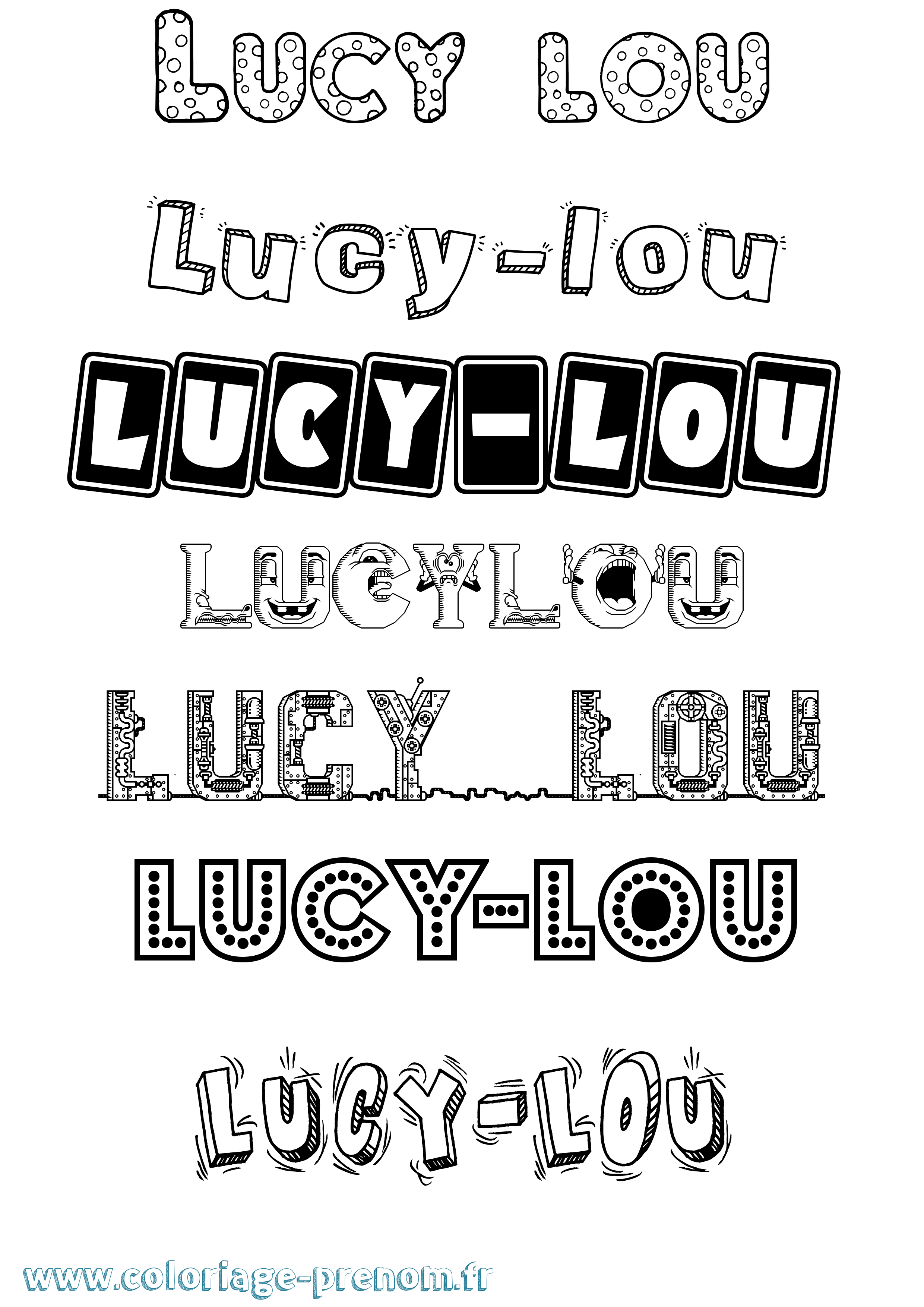 Coloriage Lucy-Lou Fun Coloriage prénom Lucy-Lou Fun