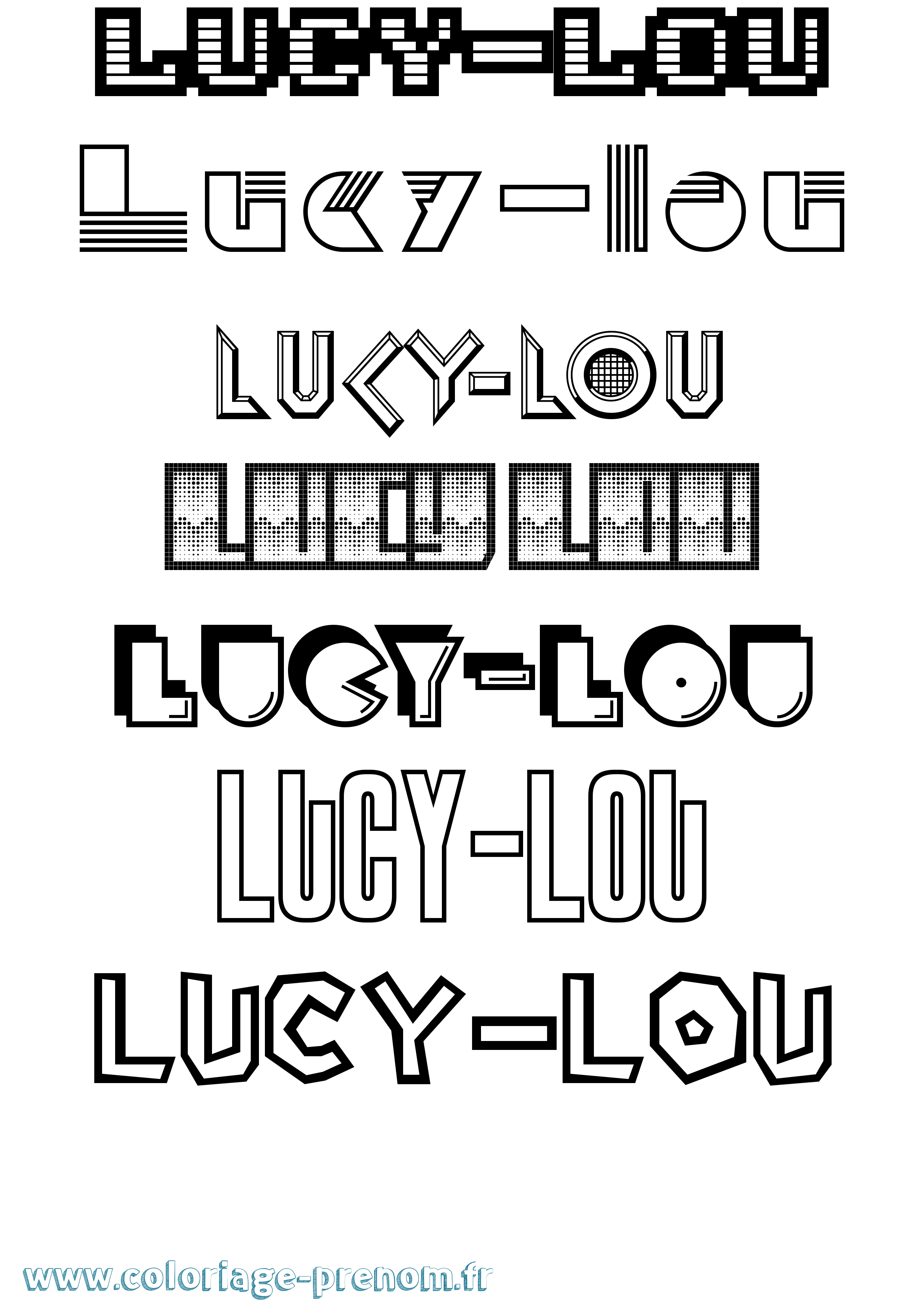 Coloriage Lucy-Lou Jeux Vidéos Coloriage prénom Lucy-Lou Jeux Vidéos