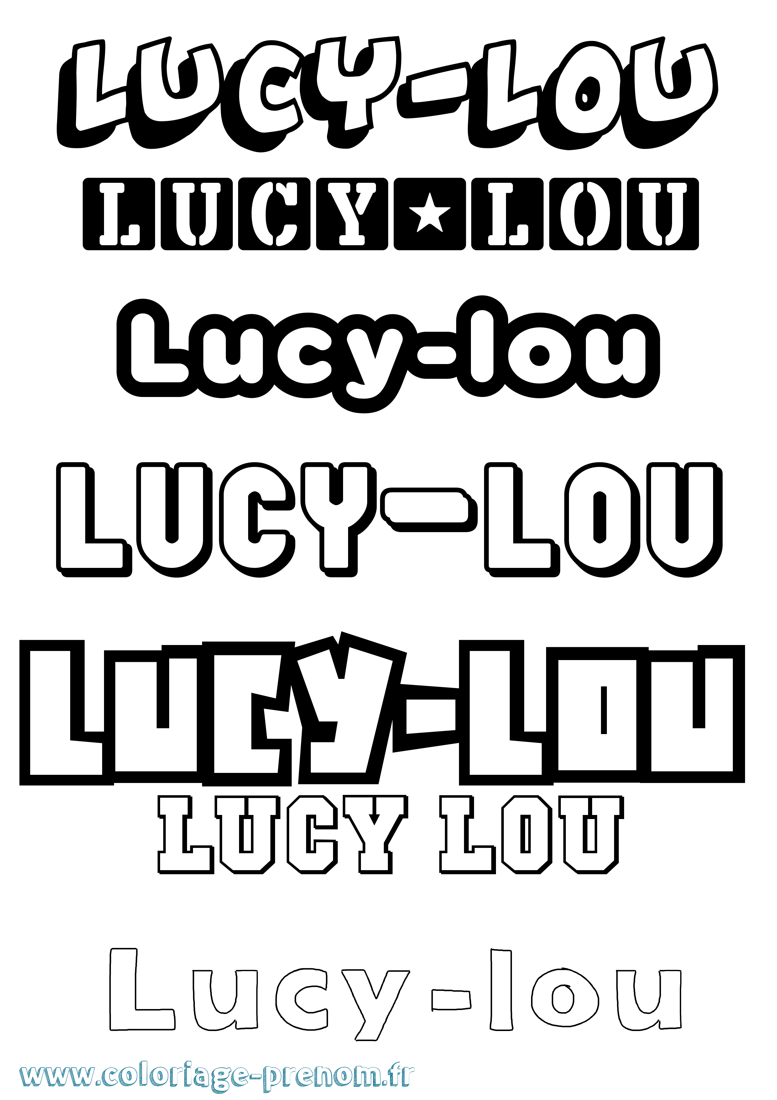 Coloriage Lucy-Lou Simple Coloriage prénom Lucy-Lou Simple