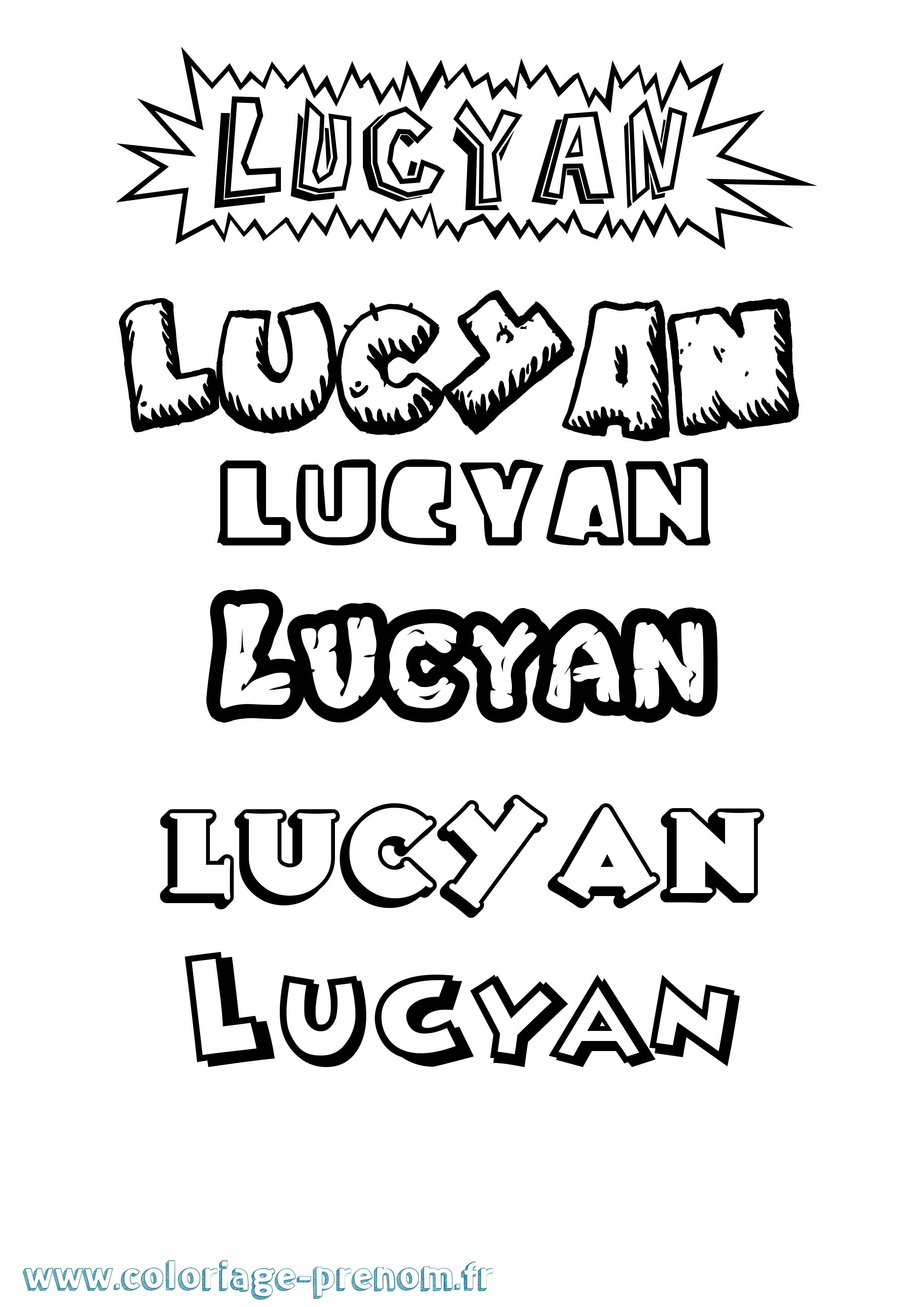 Coloriage Lucyan Dessin Animé Coloriage prénom Lucyan Dessin Animé