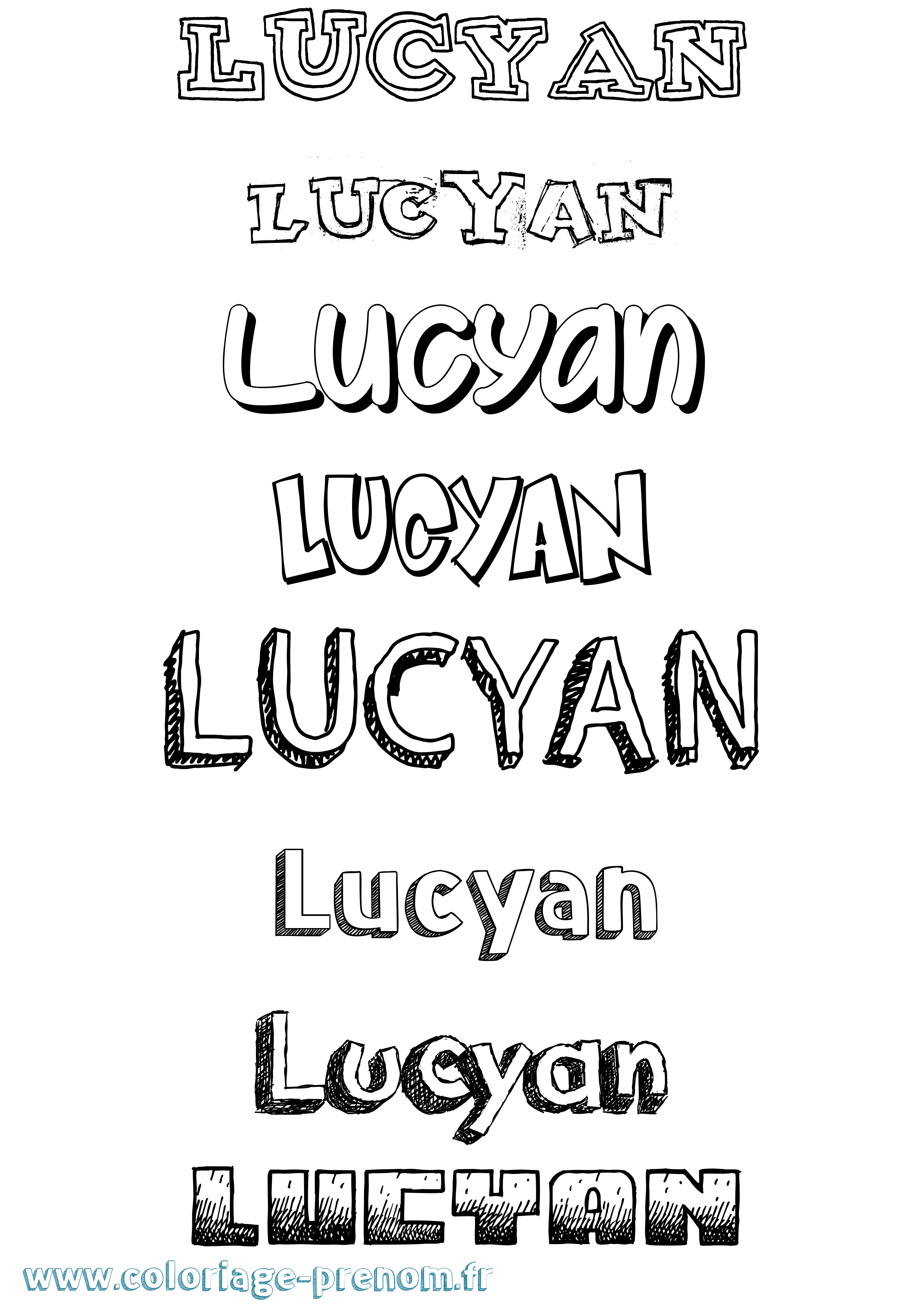 Coloriage Lucyan Dessiné Coloriage prénom Lucyan Dessiné