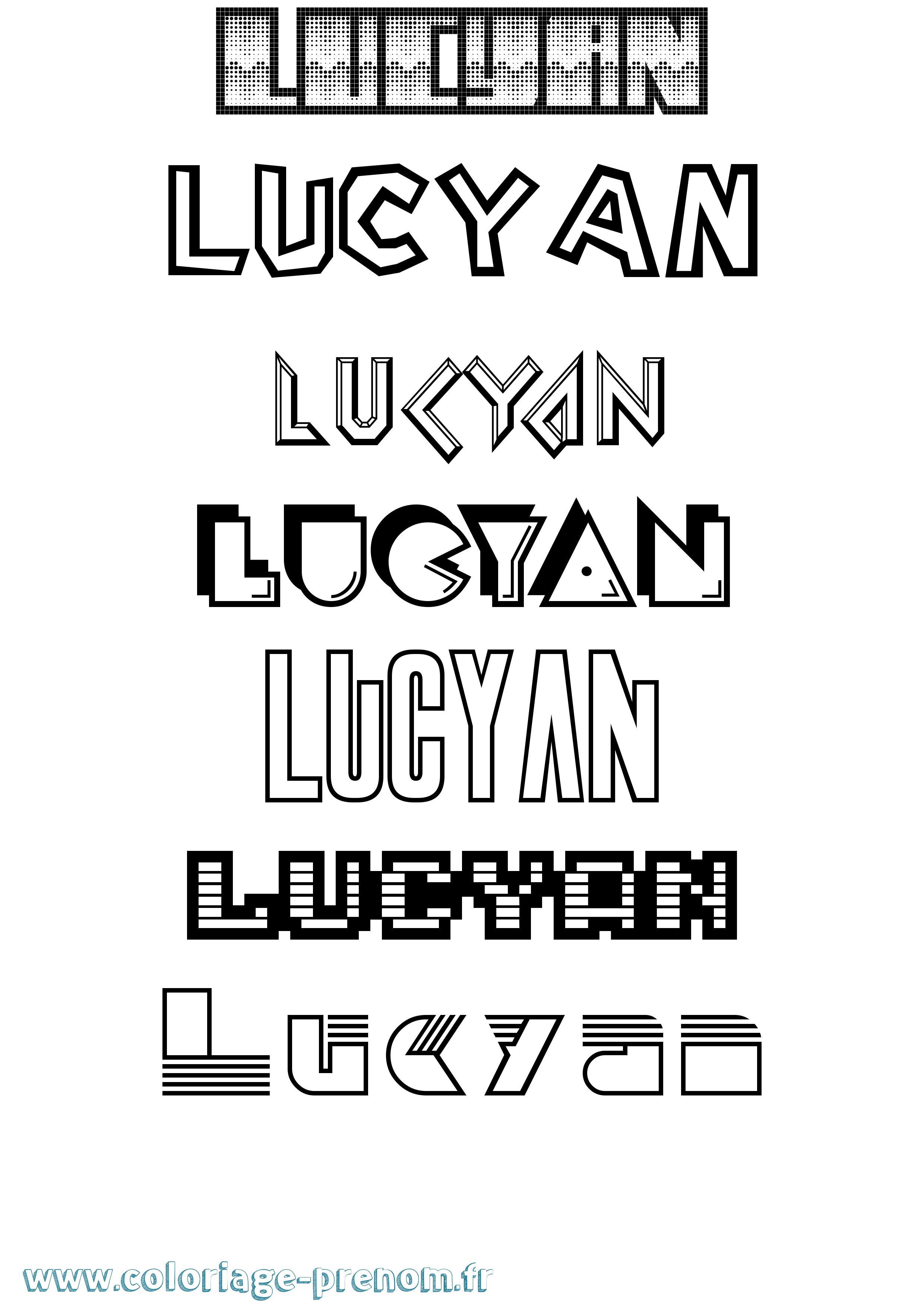 Coloriage Lucyan Jeux Vidéos Coloriage prénom Lucyan Jeux Vidéos
