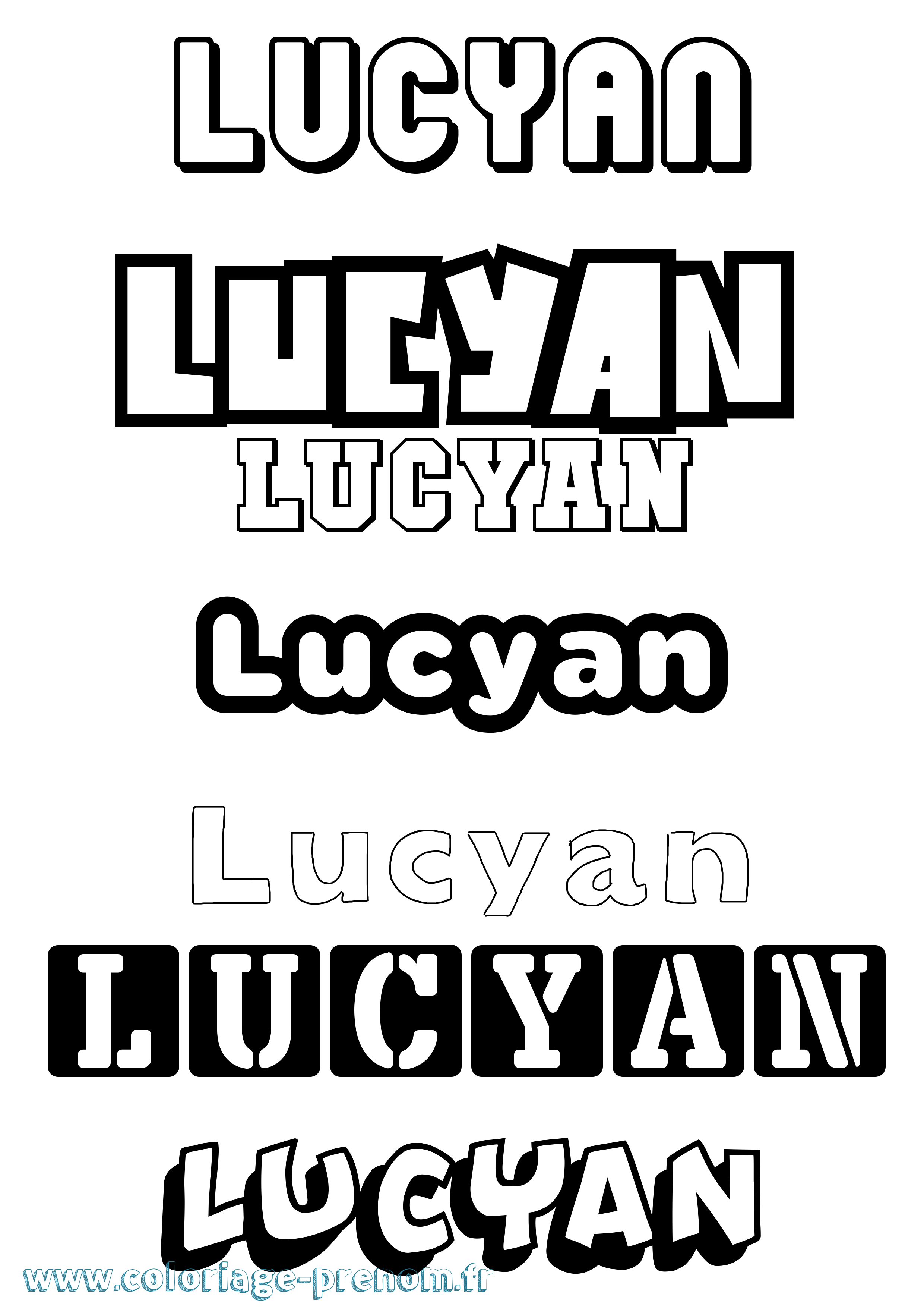 Coloriage Lucyan Simple Coloriage prénom Lucyan Simple