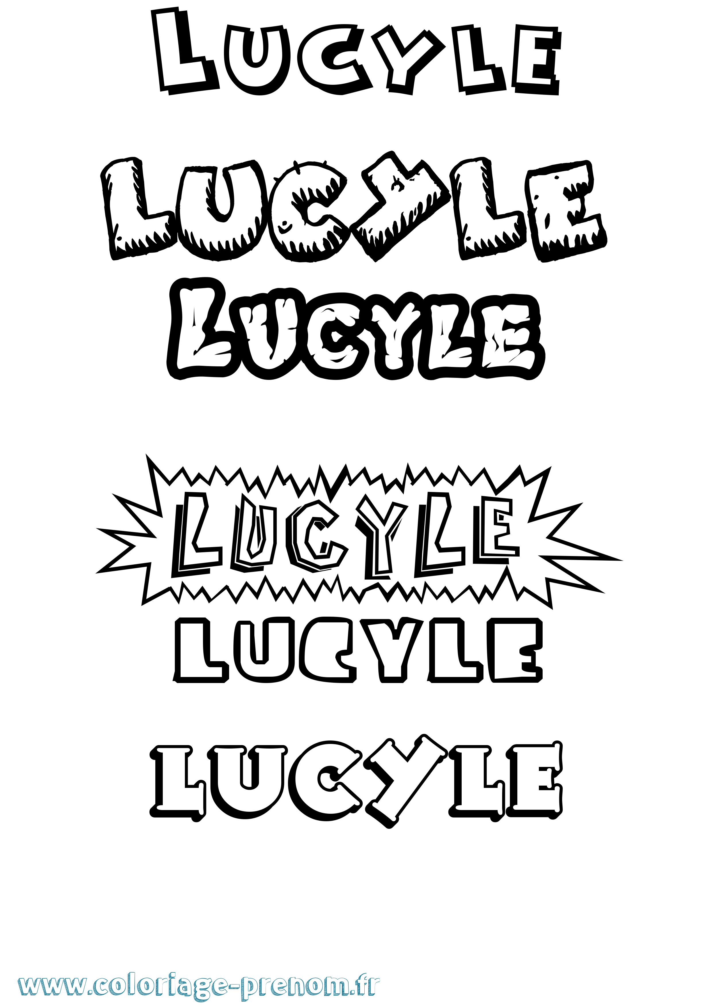Coloriage Lucyle Dessin Animé Coloriage prénom Lucyle Dessin Animé