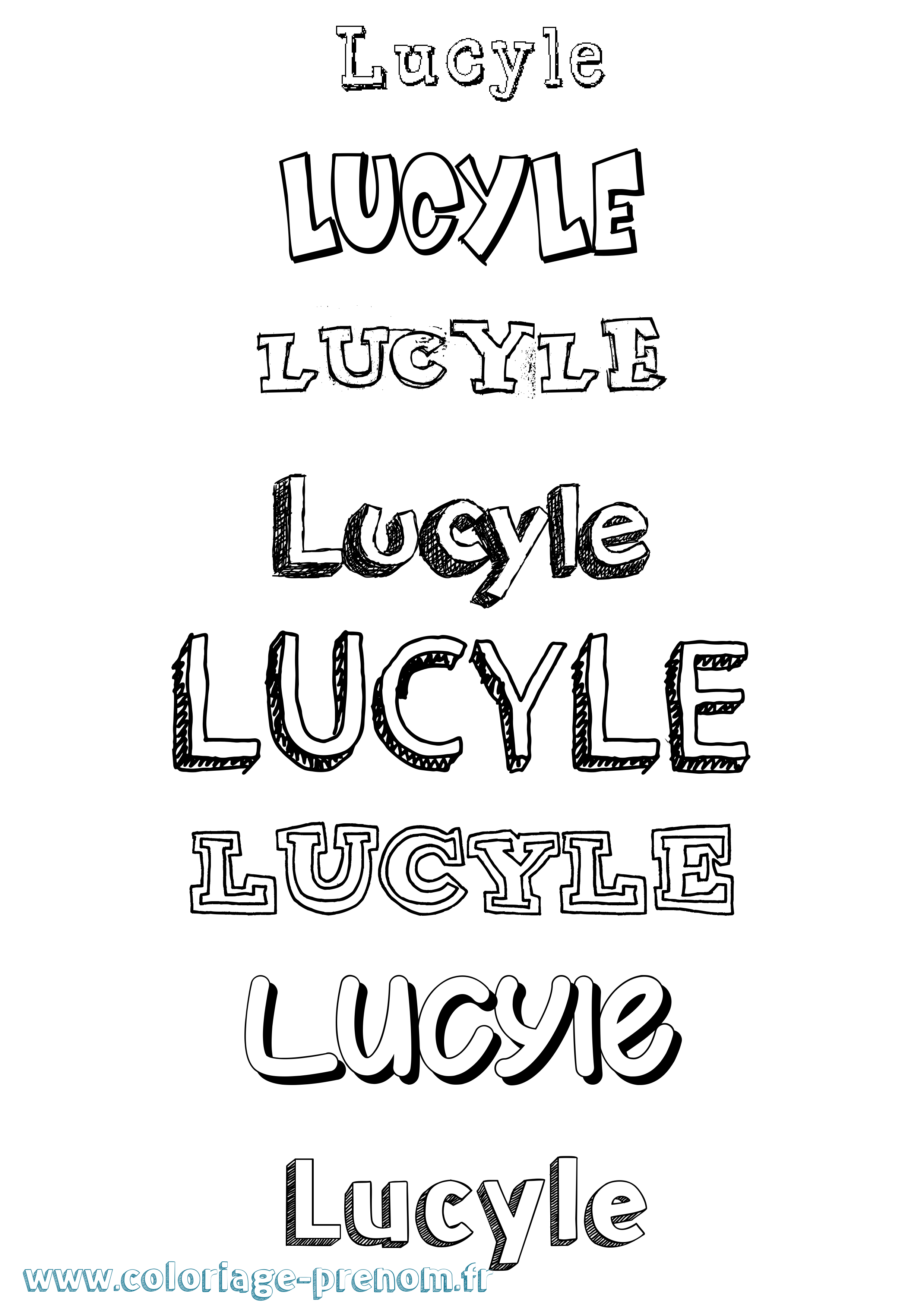 Coloriage Lucyle Dessiné Coloriage prénom Lucyle Dessiné