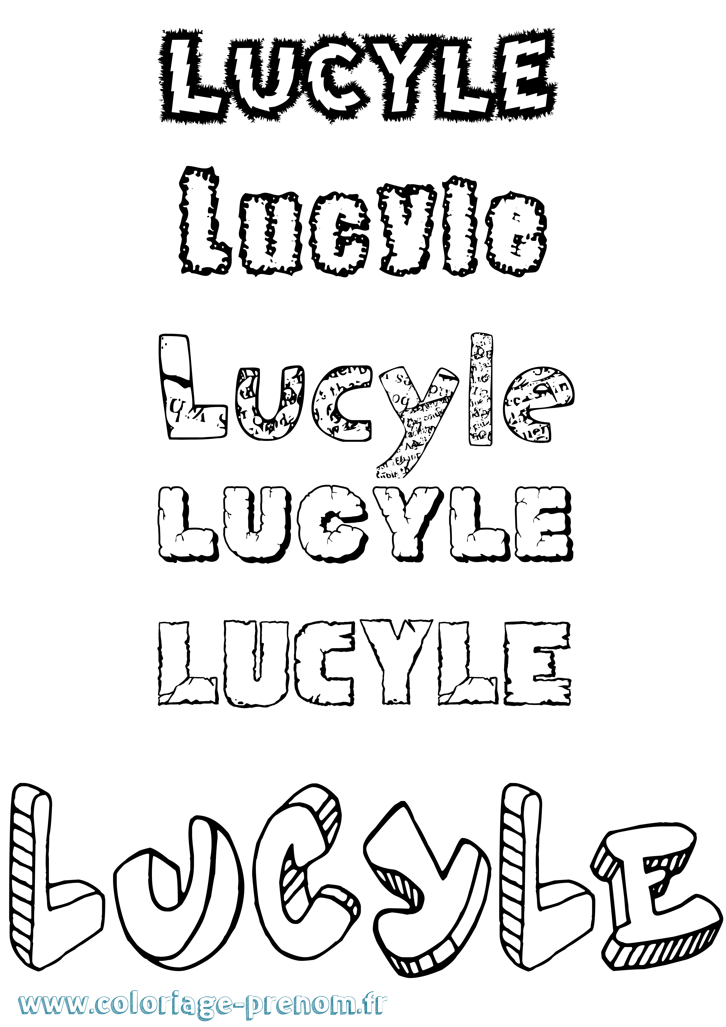 Coloriage Lucyle Destructuré Coloriage prénom Lucyle Destructuré