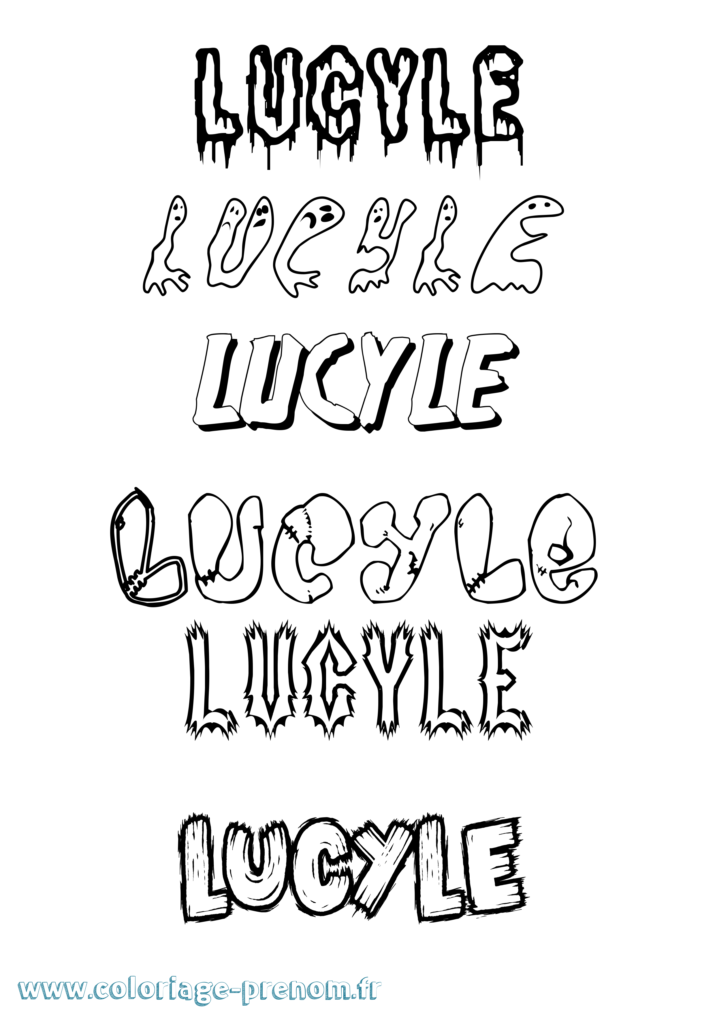 Coloriage Lucyle Frisson Coloriage prénom Lucyle Frisson