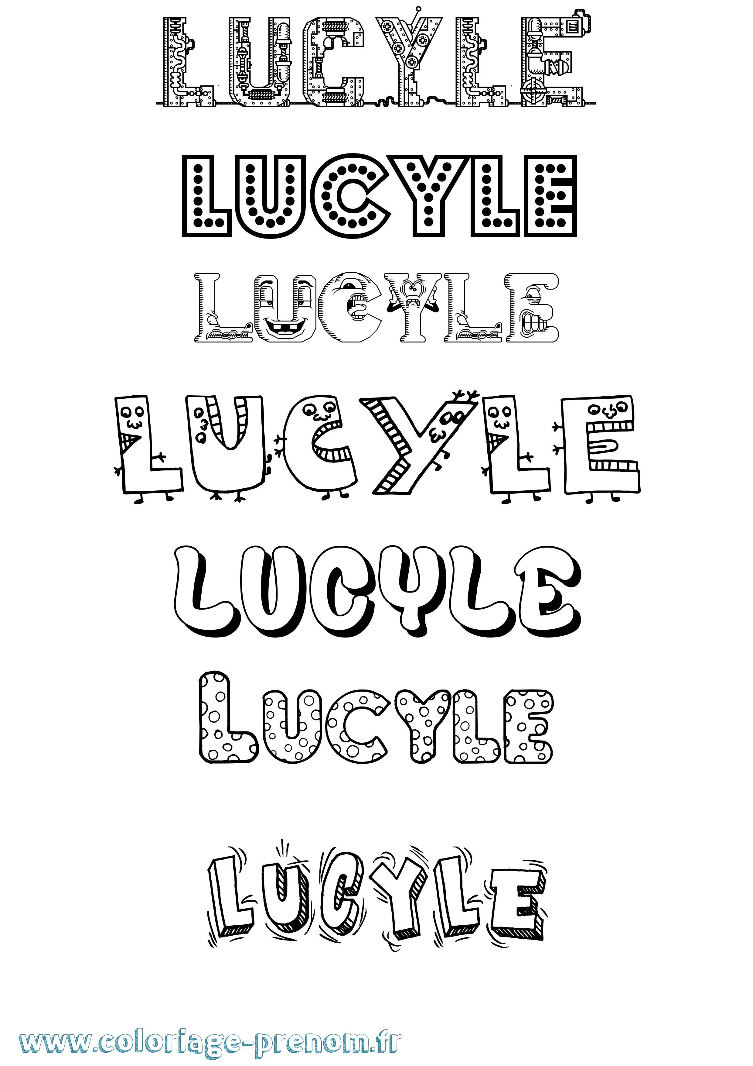 Coloriage Lucyle Fun Coloriage prénom Lucyle Fun