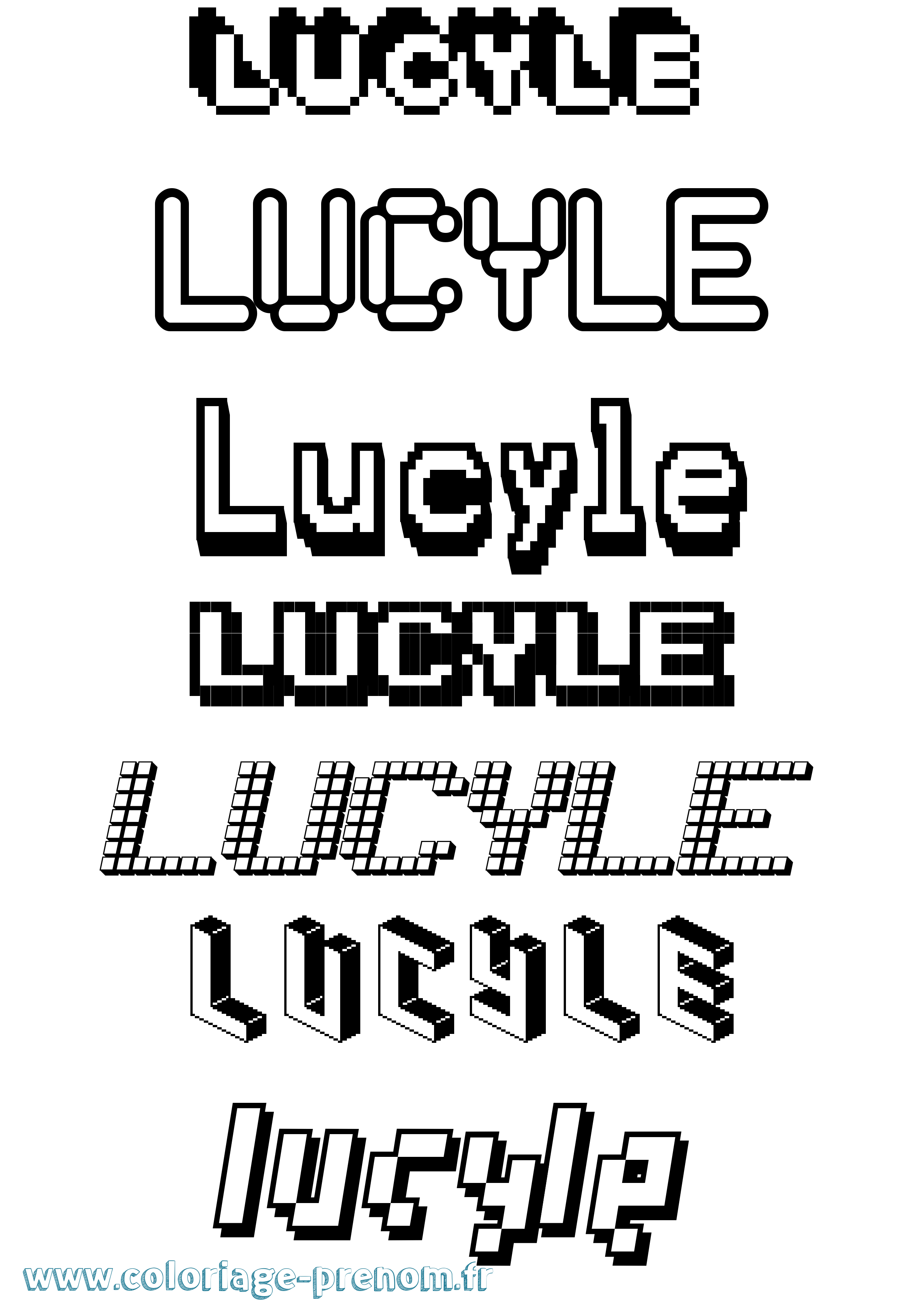 Coloriage Lucyle Pixel Coloriage prénom Lucyle Pixel