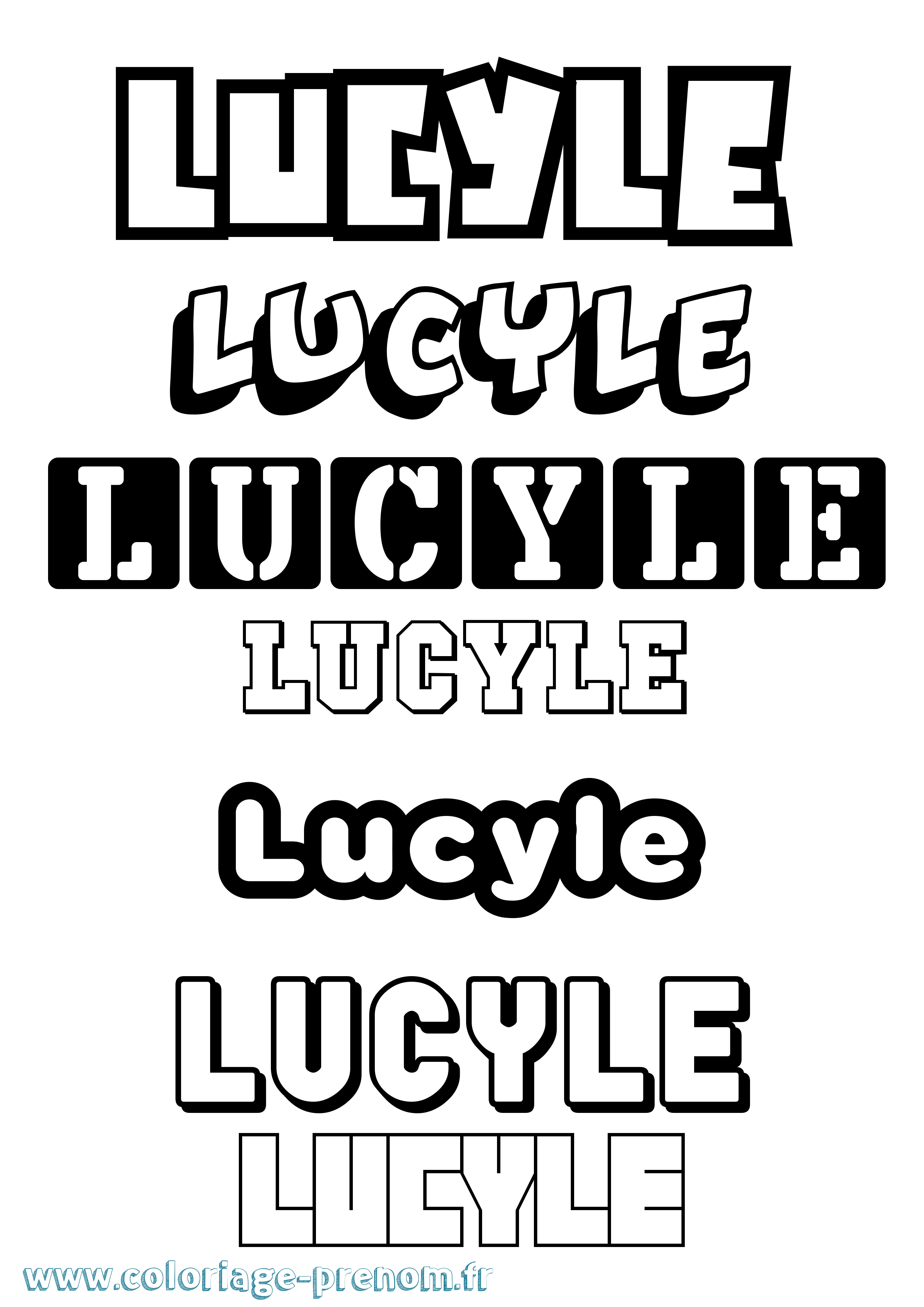 Coloriage Lucyle Simple Coloriage prénom Lucyle Simple