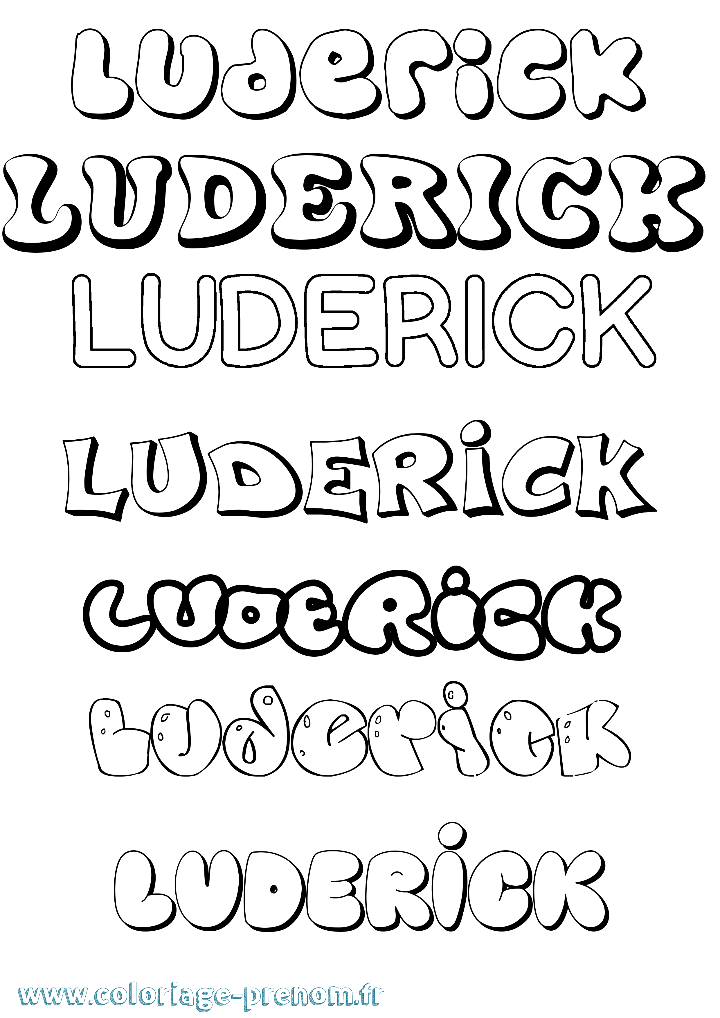 Coloriage Luderick Bubble Coloriage prénom Luderick Bubble