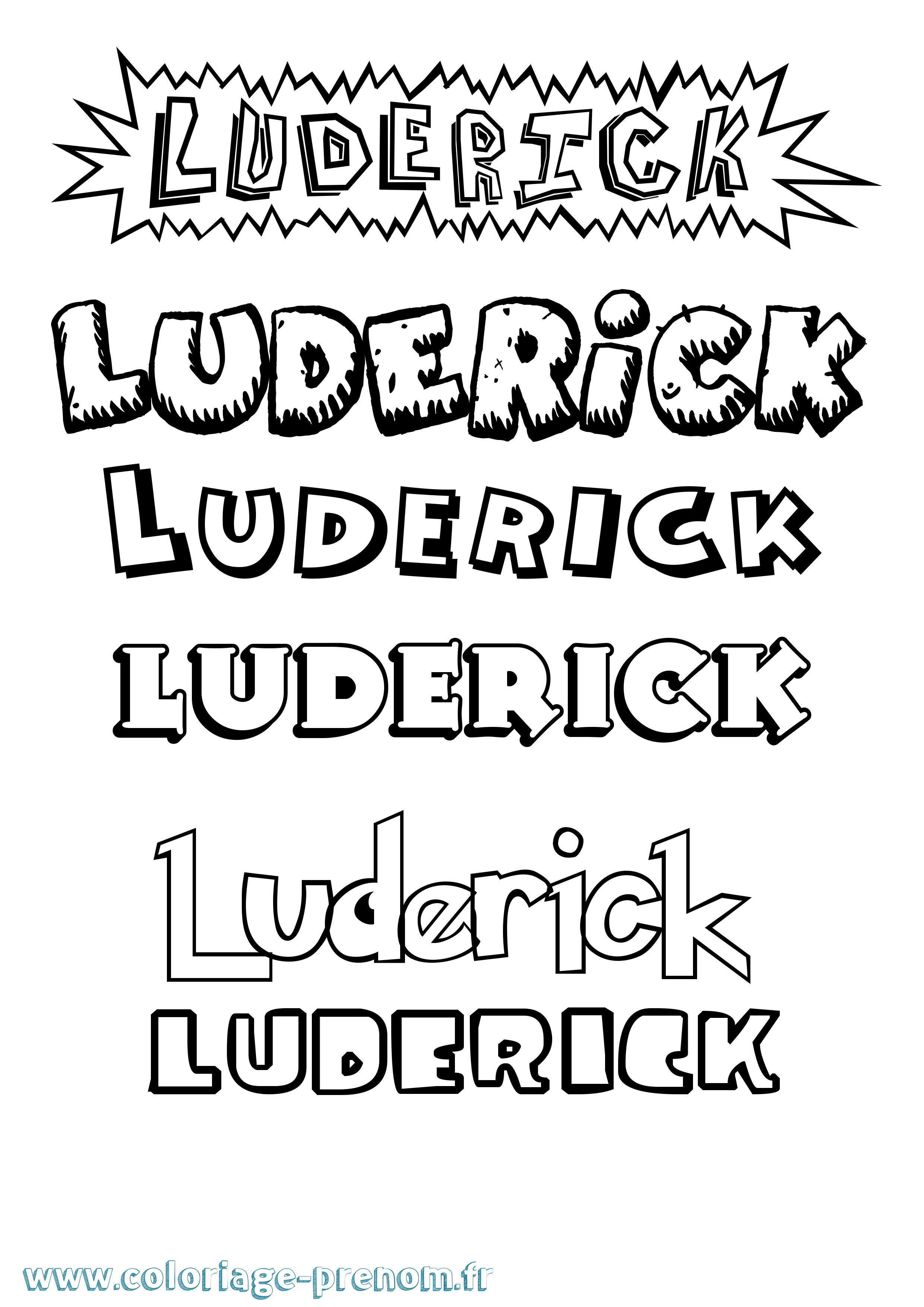 Coloriage Luderick Dessin Animé Coloriage prénom Luderick Dessin Animé