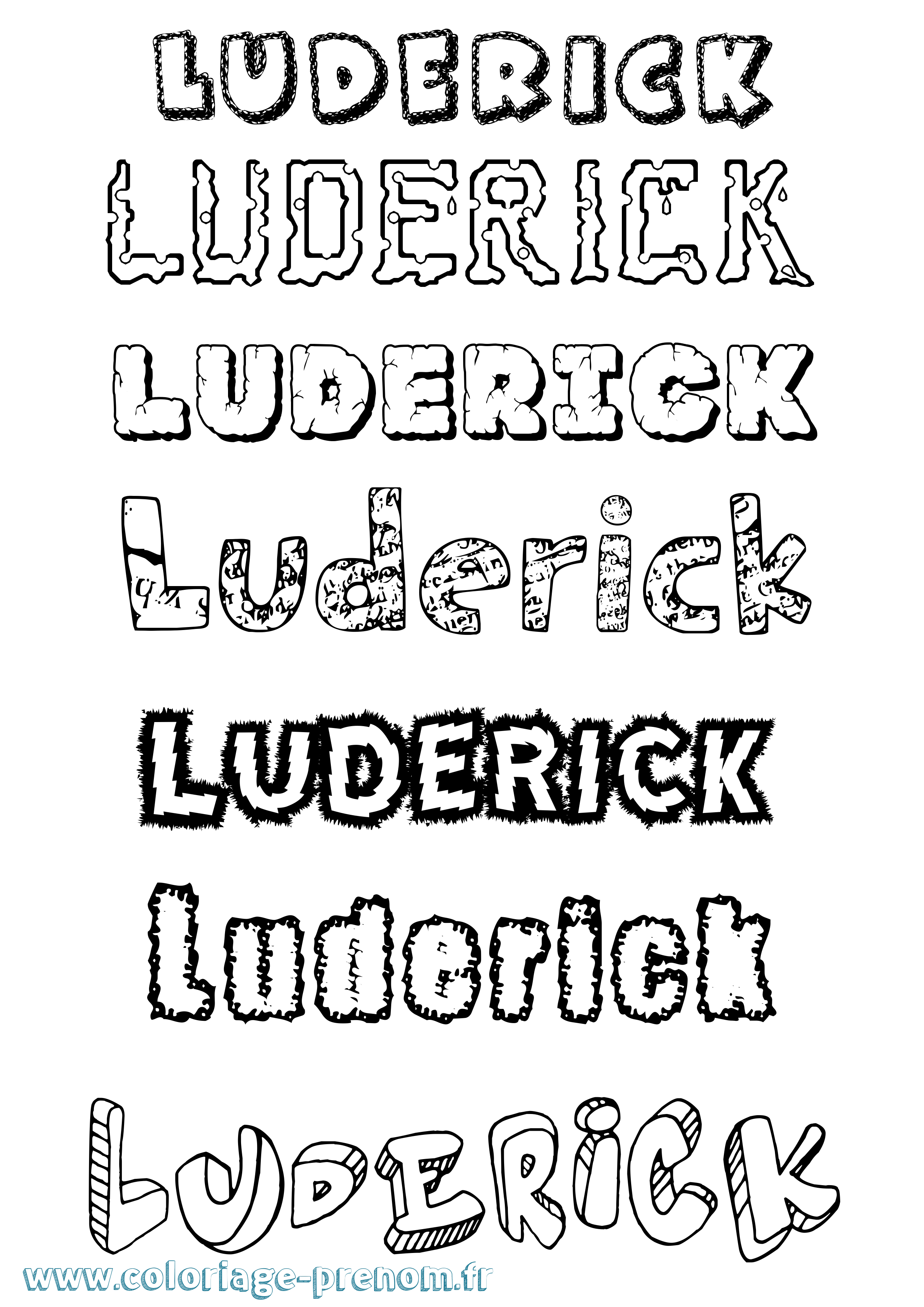 Coloriage Luderick Destructuré Coloriage prénom Luderick Destructuré
