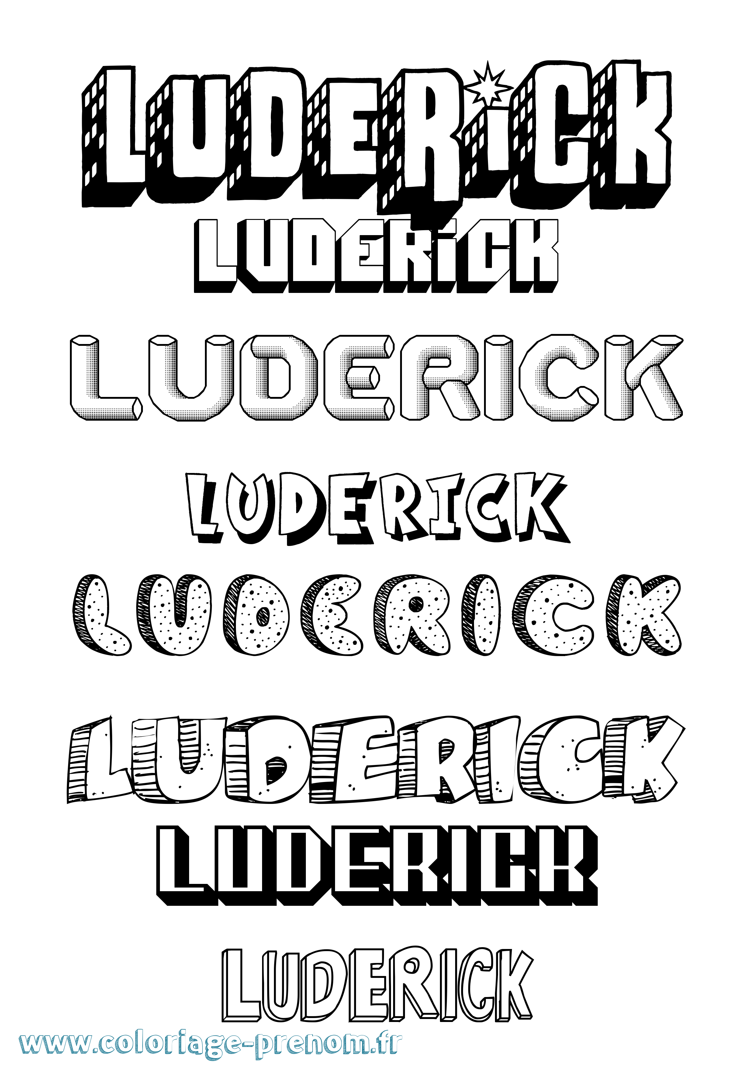 Coloriage Luderick Effet 3D Coloriage prénom Luderick Effet 3D