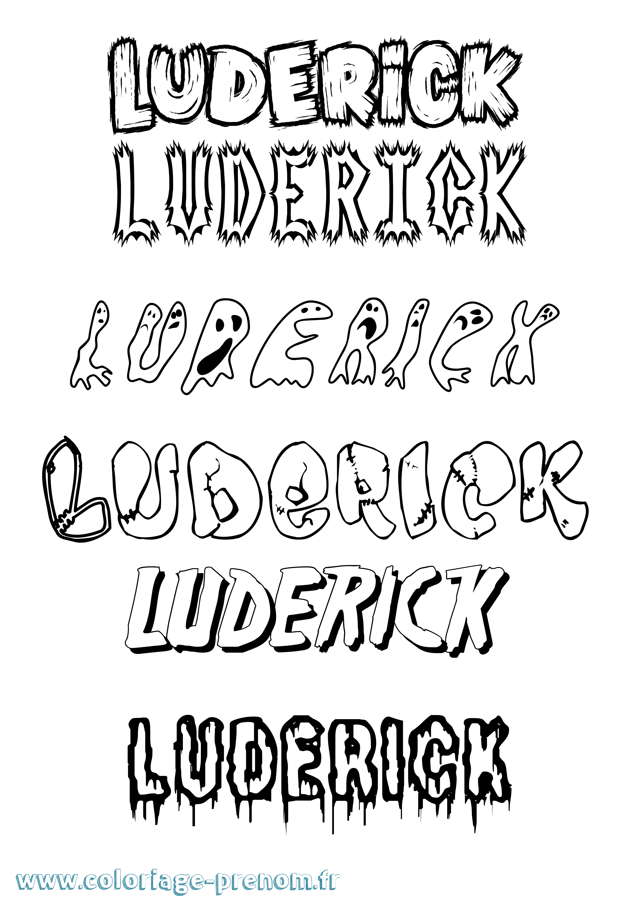 Coloriage Luderick Frisson Coloriage prénom Luderick Frisson