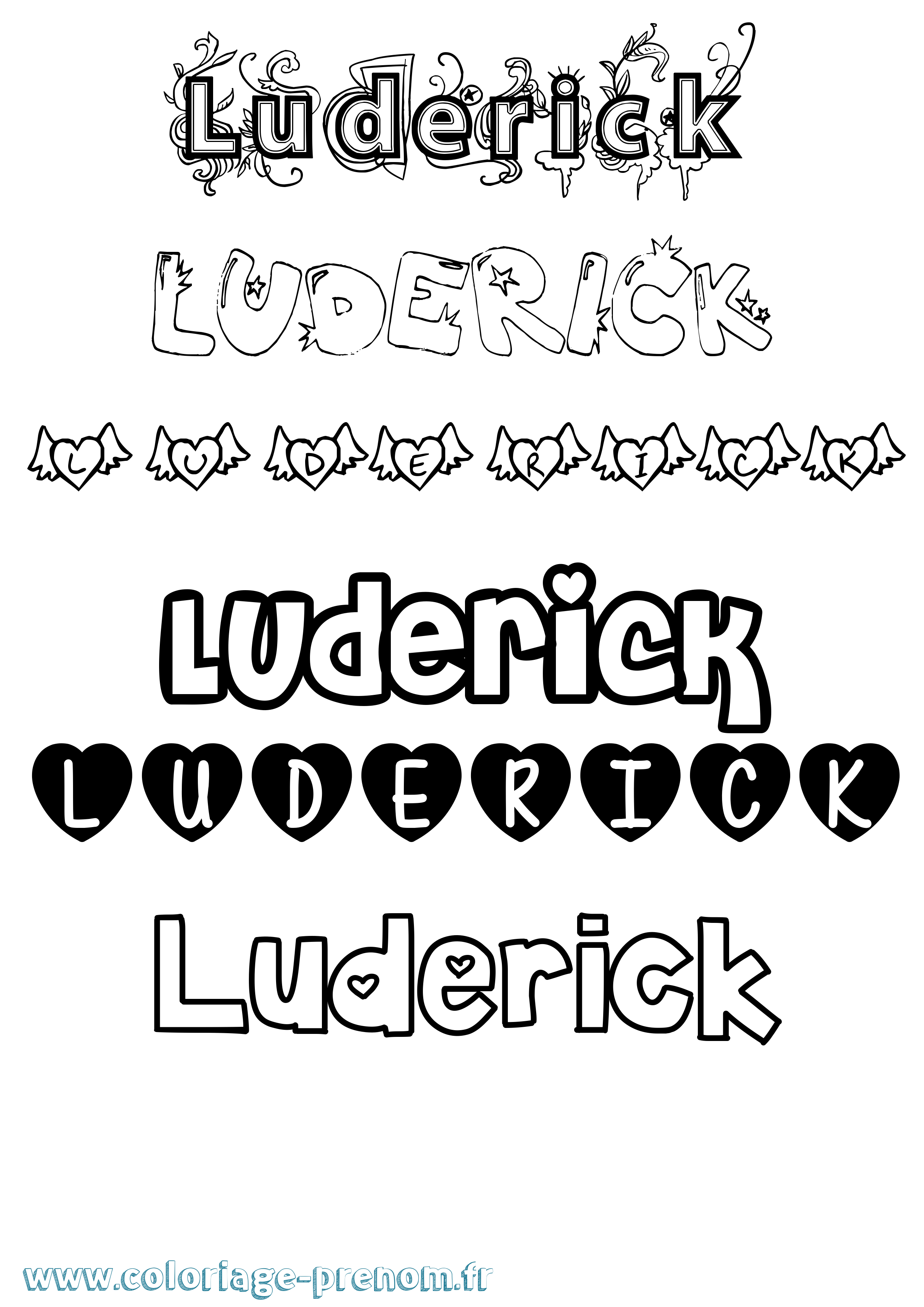 Coloriage Luderick Girly Coloriage prénom Luderick Girly