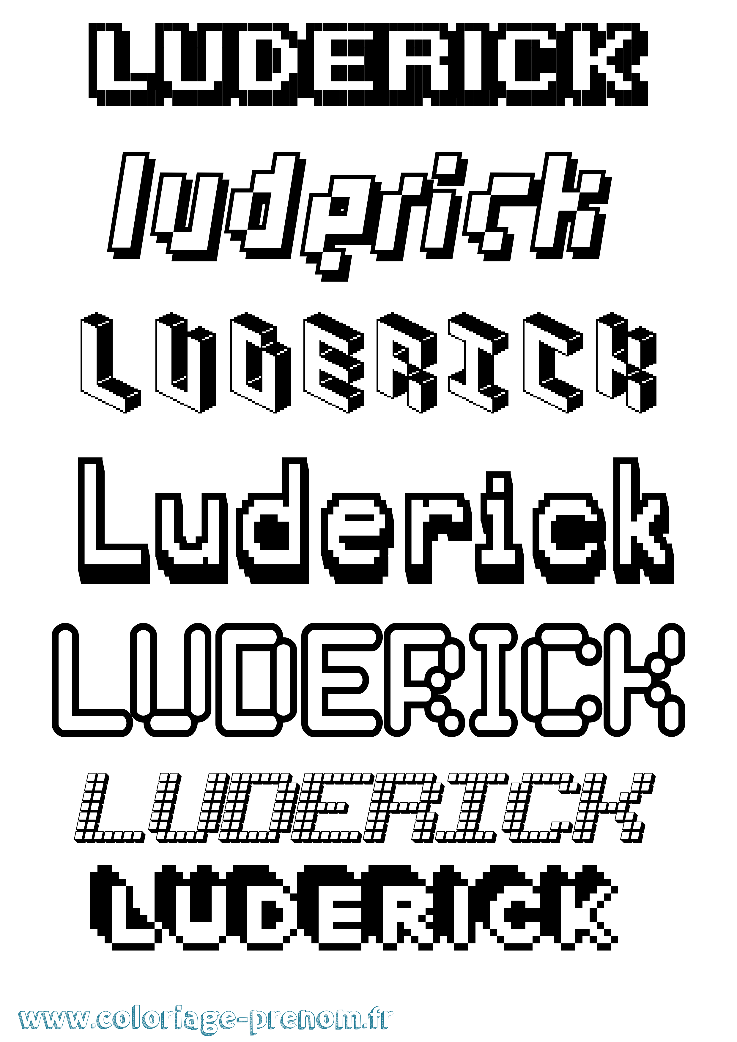 Coloriage Luderick Pixel Coloriage prénom Luderick Pixel