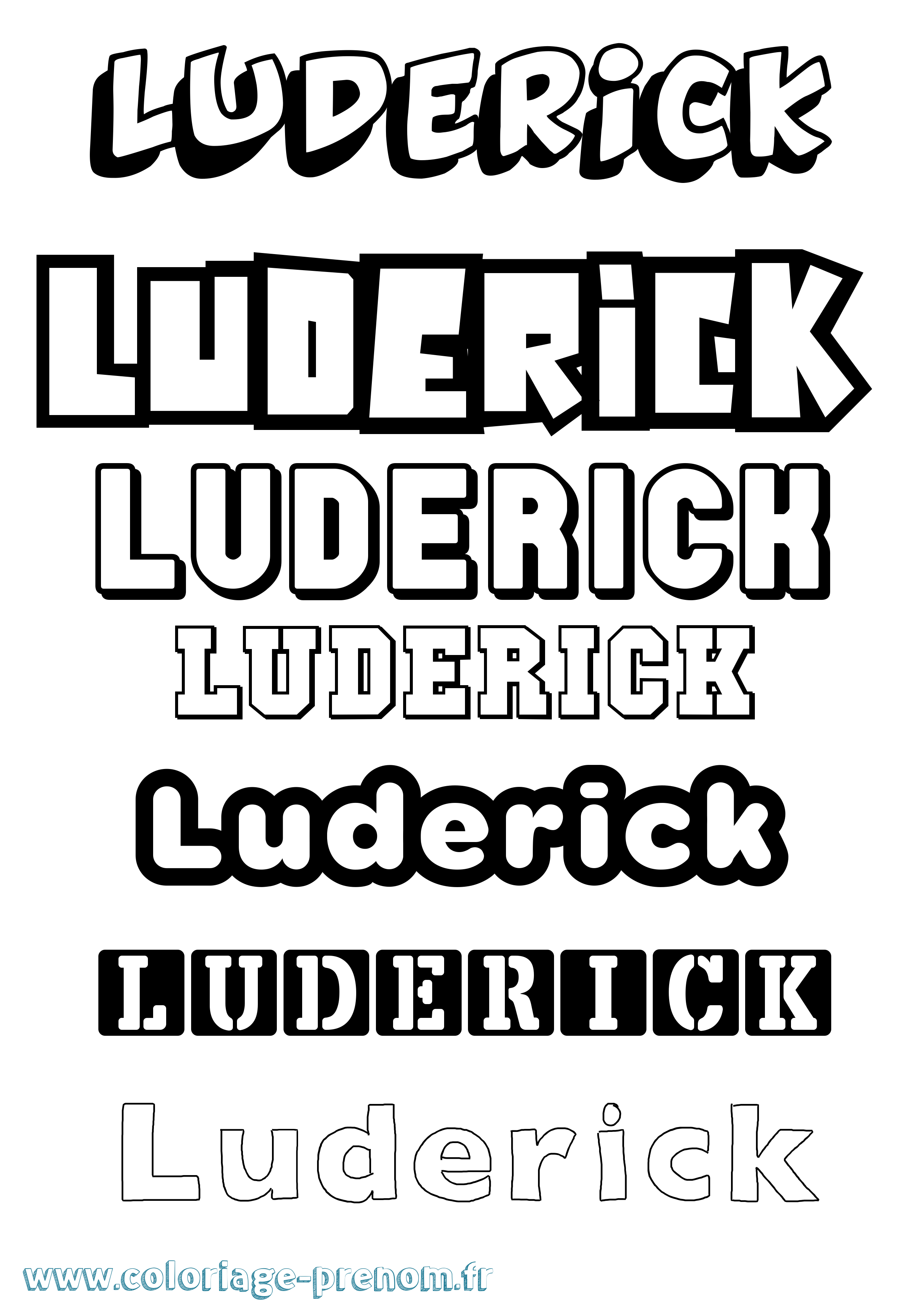Coloriage Luderick Simple Coloriage prénom Luderick Simple