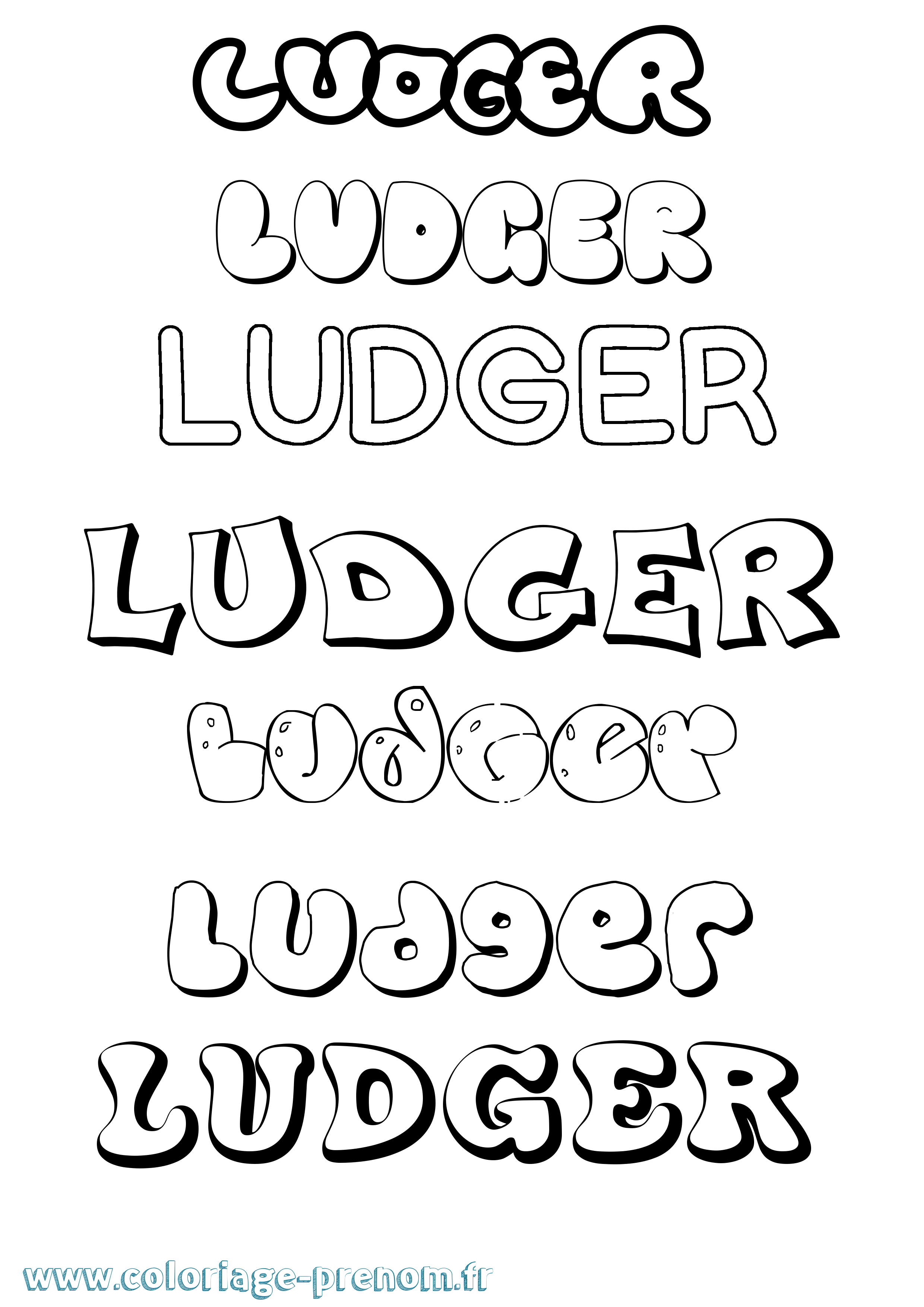 Coloriage Ludger Bubble Coloriage prénom Ludger Bubble