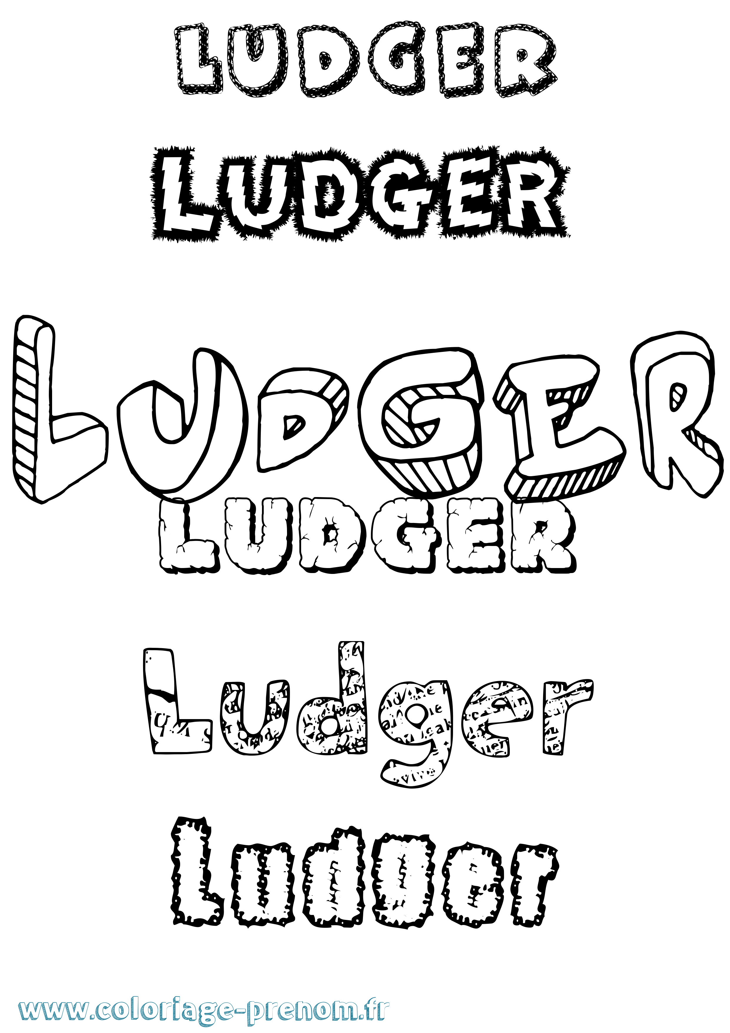 Coloriage Ludger Destructuré Coloriage prénom Ludger Destructuré