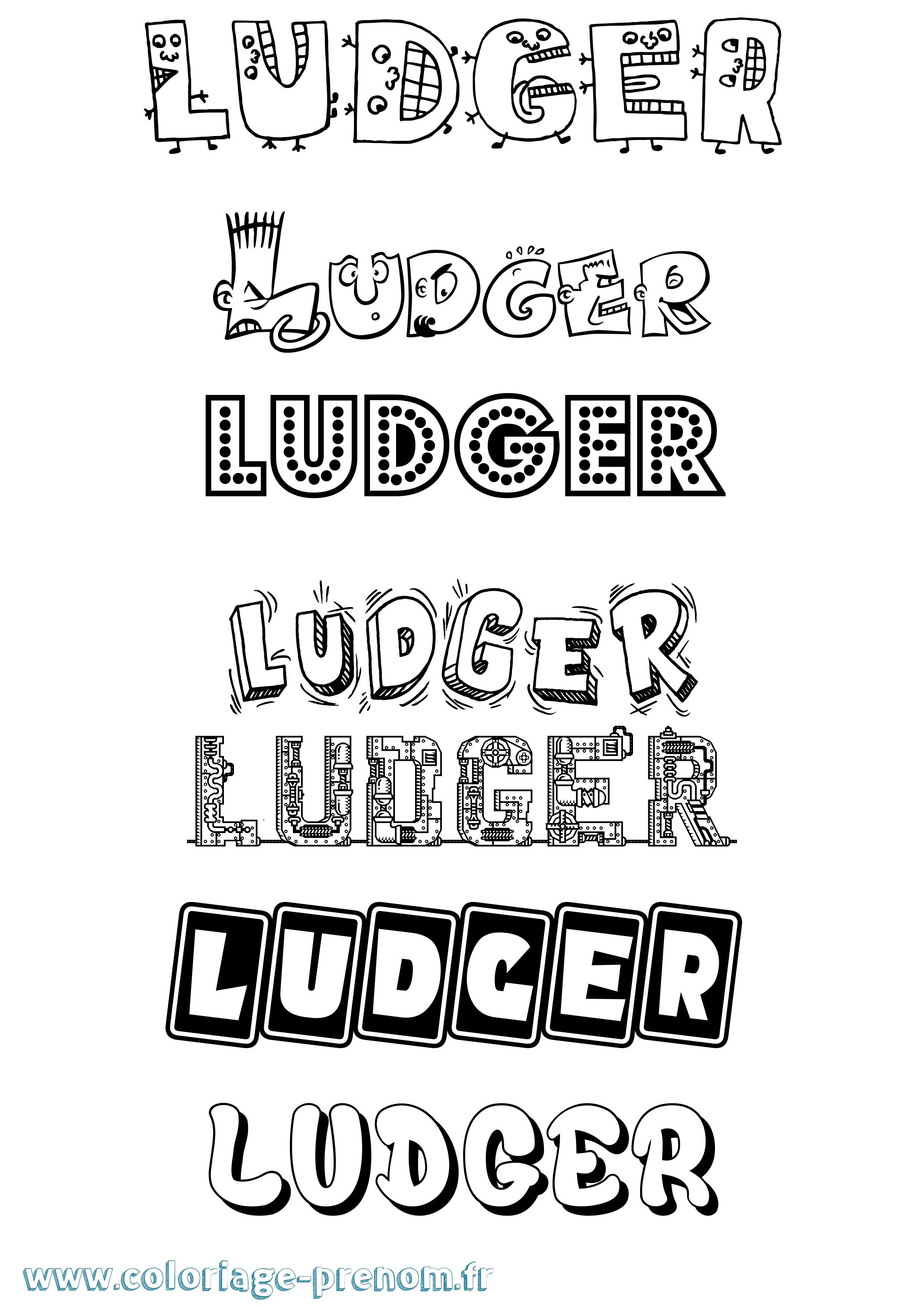 Coloriage Ludger Fun Coloriage prénom Ludger Fun