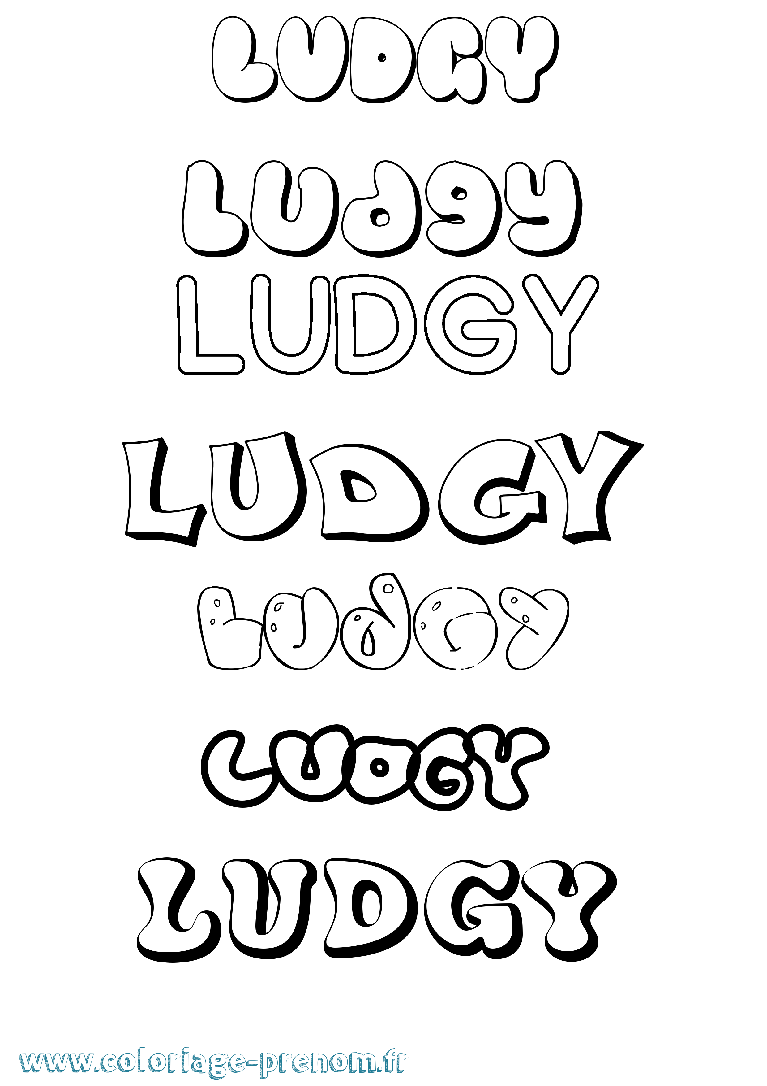 Coloriage Ludgy Bubble Coloriage prénom Ludgy Bubble