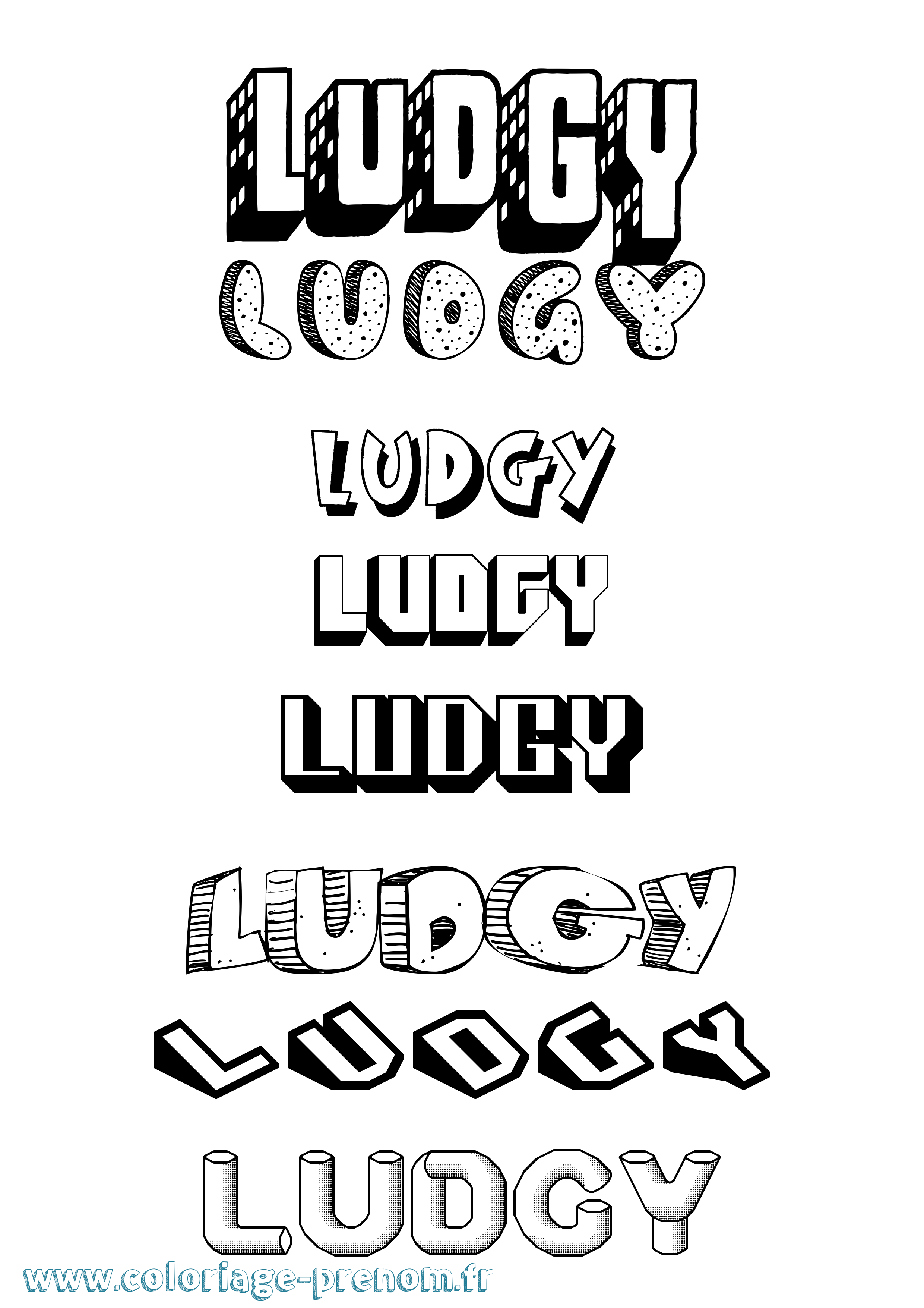 Coloriage Ludgy Effet 3D Coloriage prénom Ludgy Effet 3D