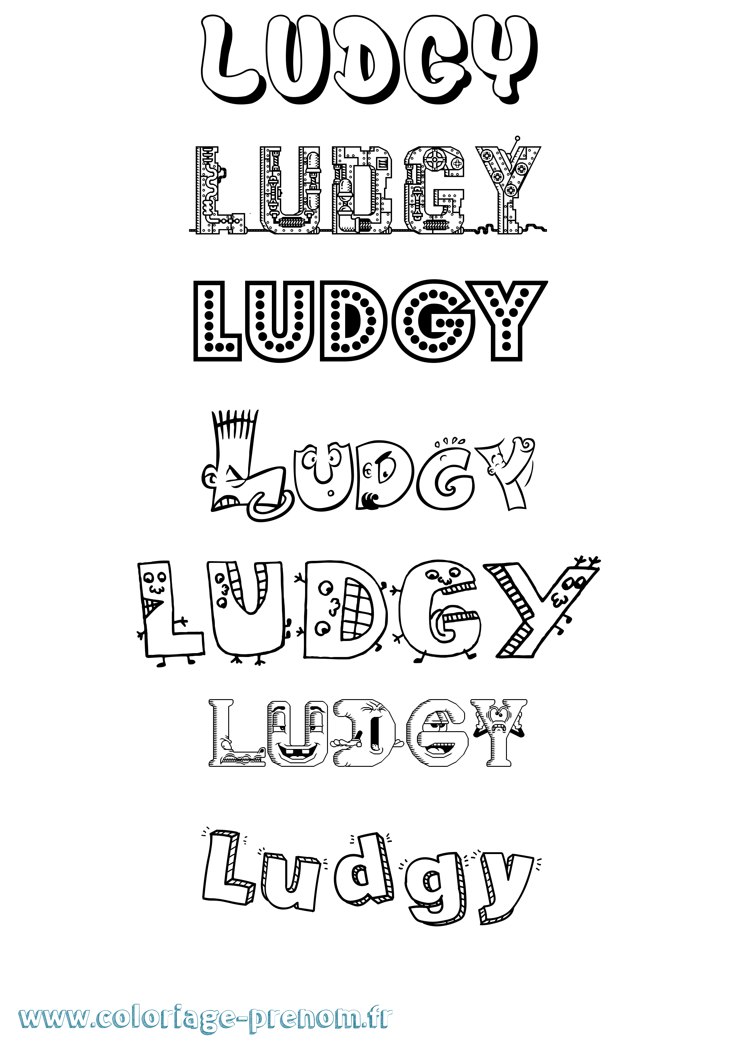 Coloriage Ludgy Fun Coloriage prénom Ludgy Fun