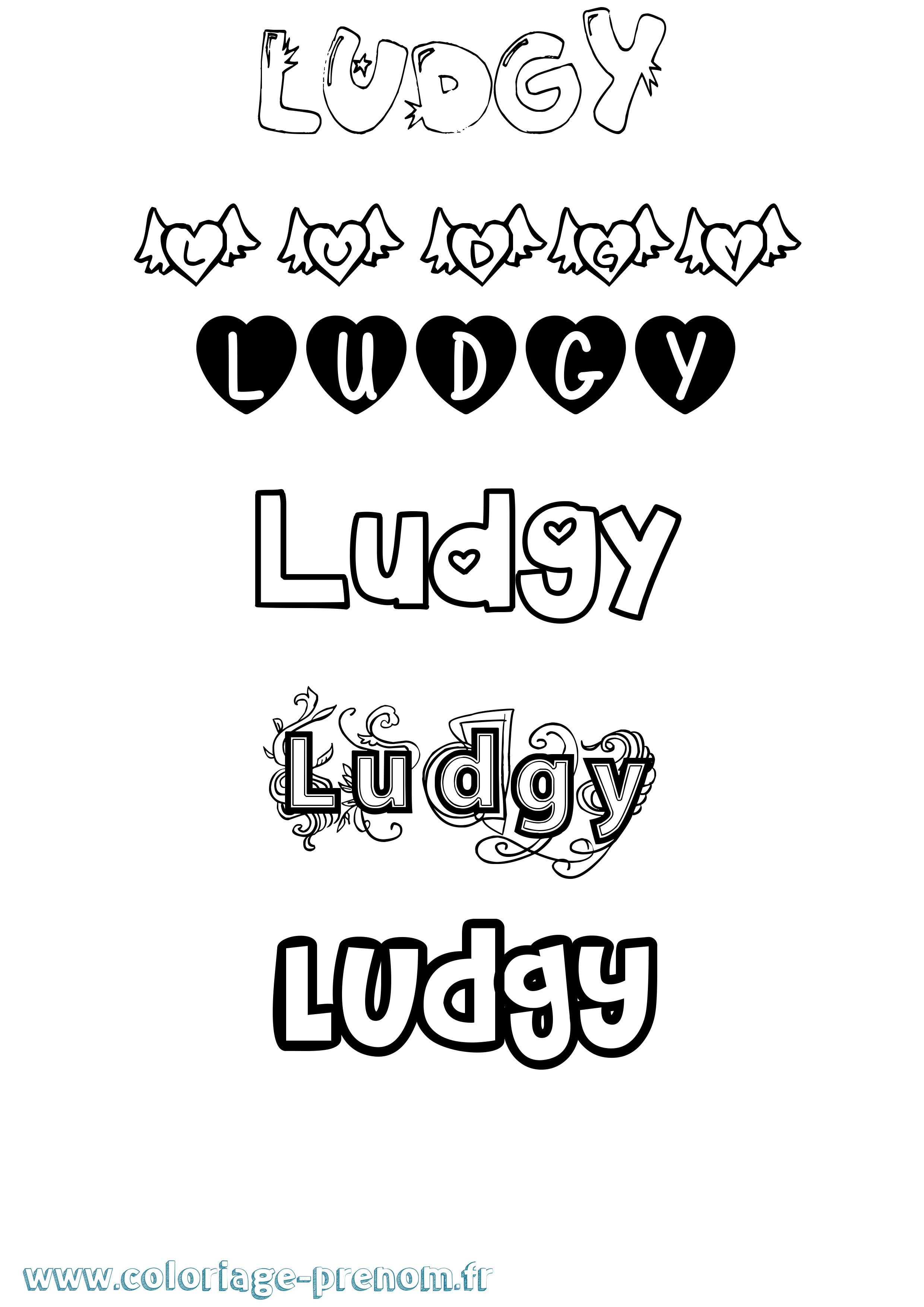 Coloriage Ludgy Girly Coloriage prénom Ludgy Girly