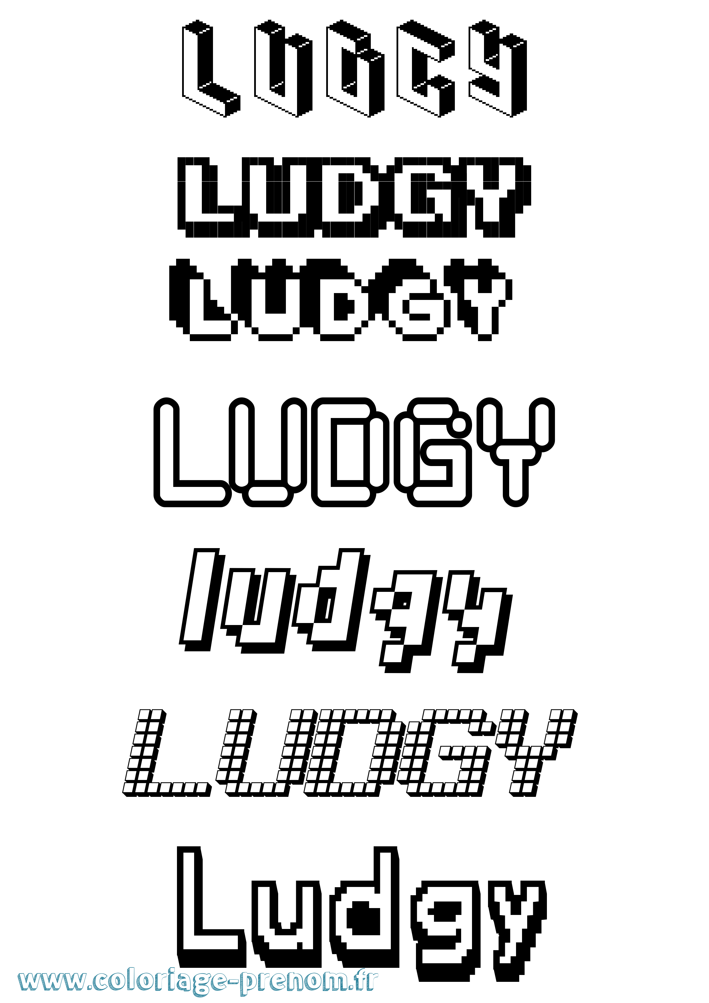 Coloriage Ludgy Pixel Coloriage prénom Ludgy Pixel